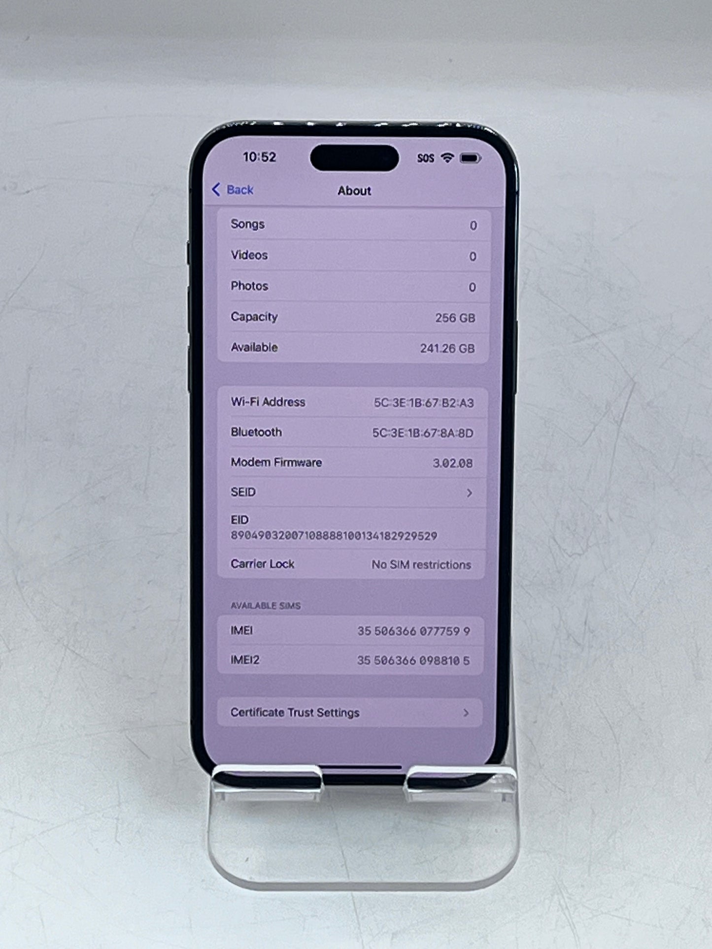 Apple iPhone 14 Pro Max MQ8W3Ll/A, 256gb, Purple, Carrier Unlocked, Excellent!!