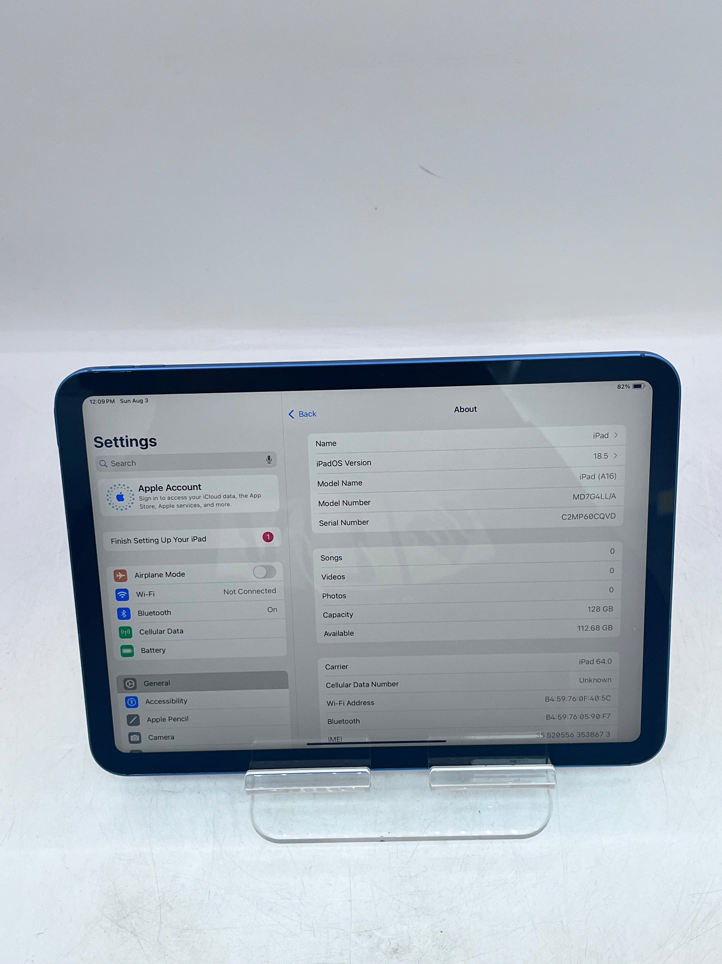 Apple iPad  (A16) 11" A3355 MD7G4LL/A 128GB Unlocked - Blue