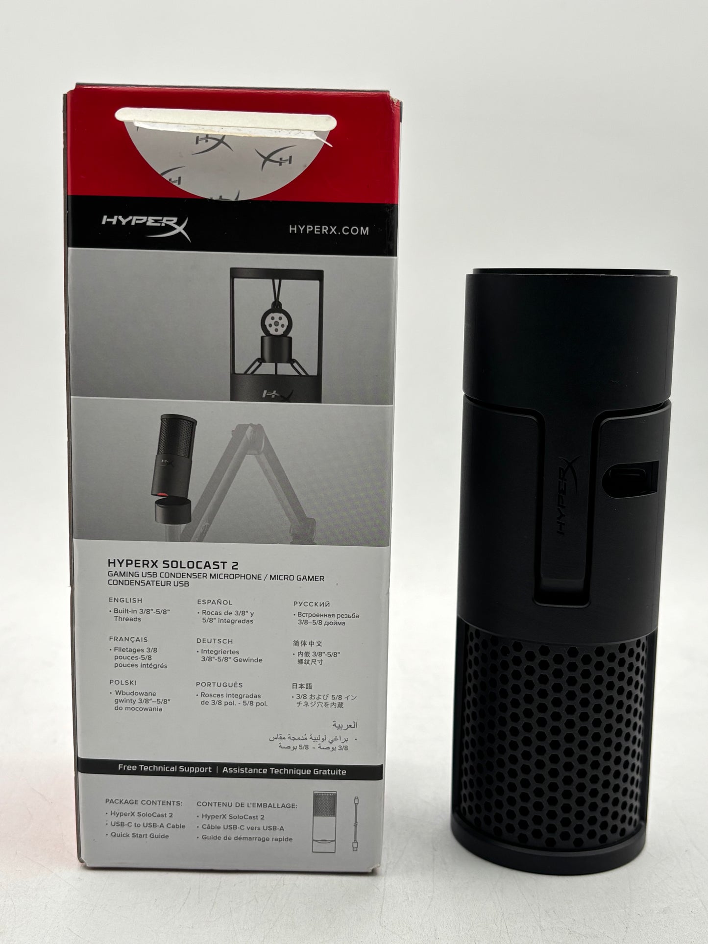 NEW OPEN BOX HyperX SoloCast 2 Wired Cardioid USB-C Condenser Gaming Microphone