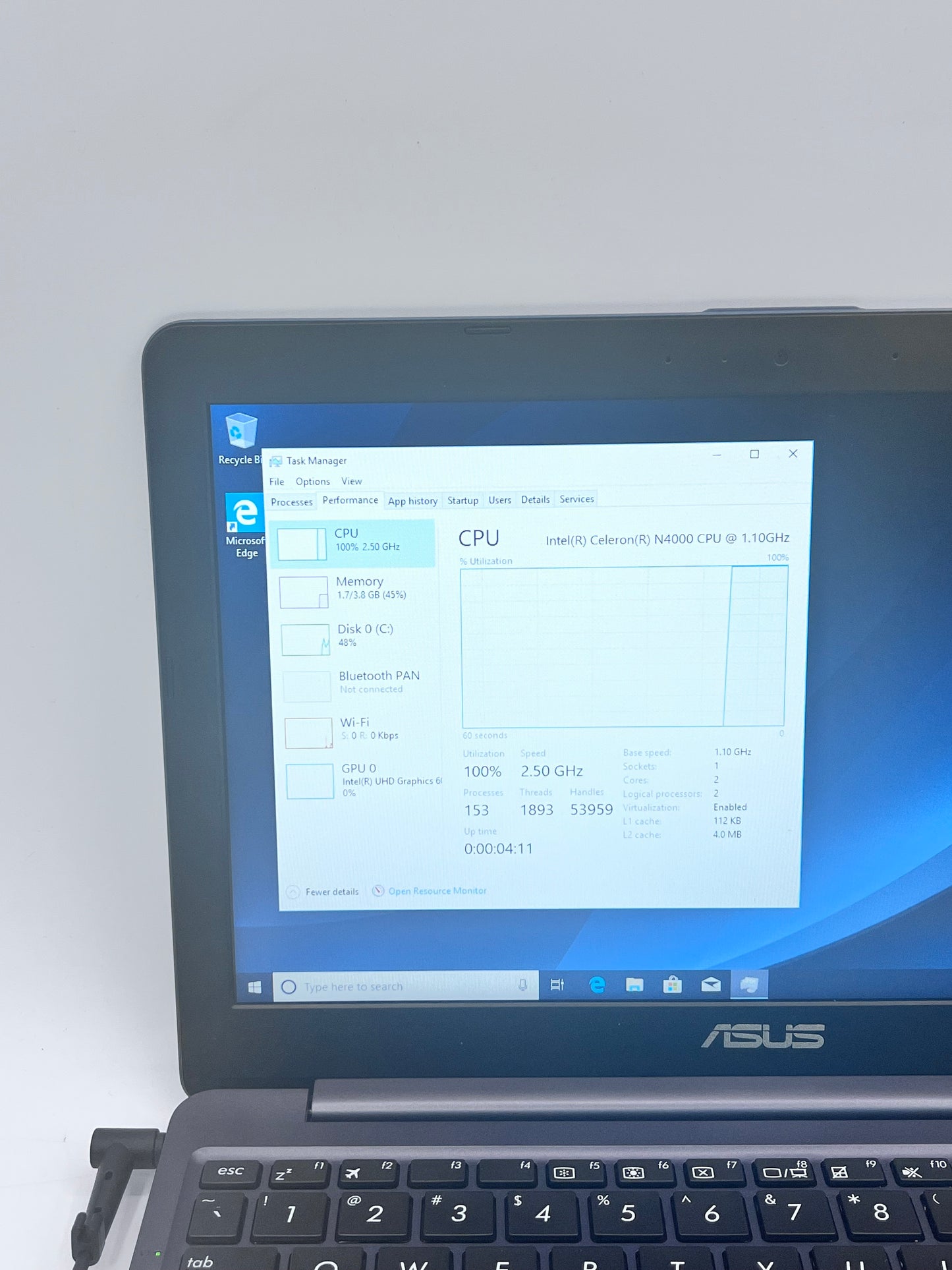 Asus E203M Notebook Intel Celeron N4000 11.6" Laptop - Blue READ