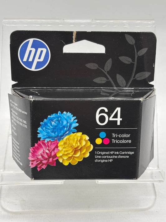 HP 64 Tri-Color Original Ink Cartridge N9J89AN, NEW (FREE SHIPPING)