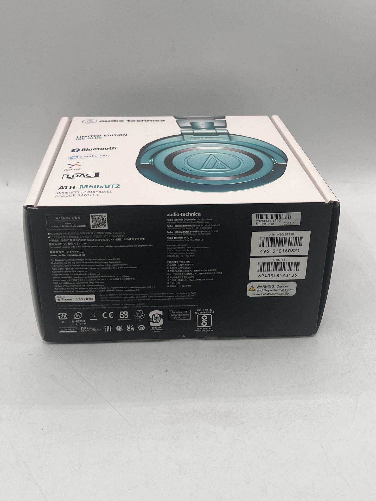 Audio-Technica ATH-M50xBT2IB Wireless Over-Ear Headphones - Blue