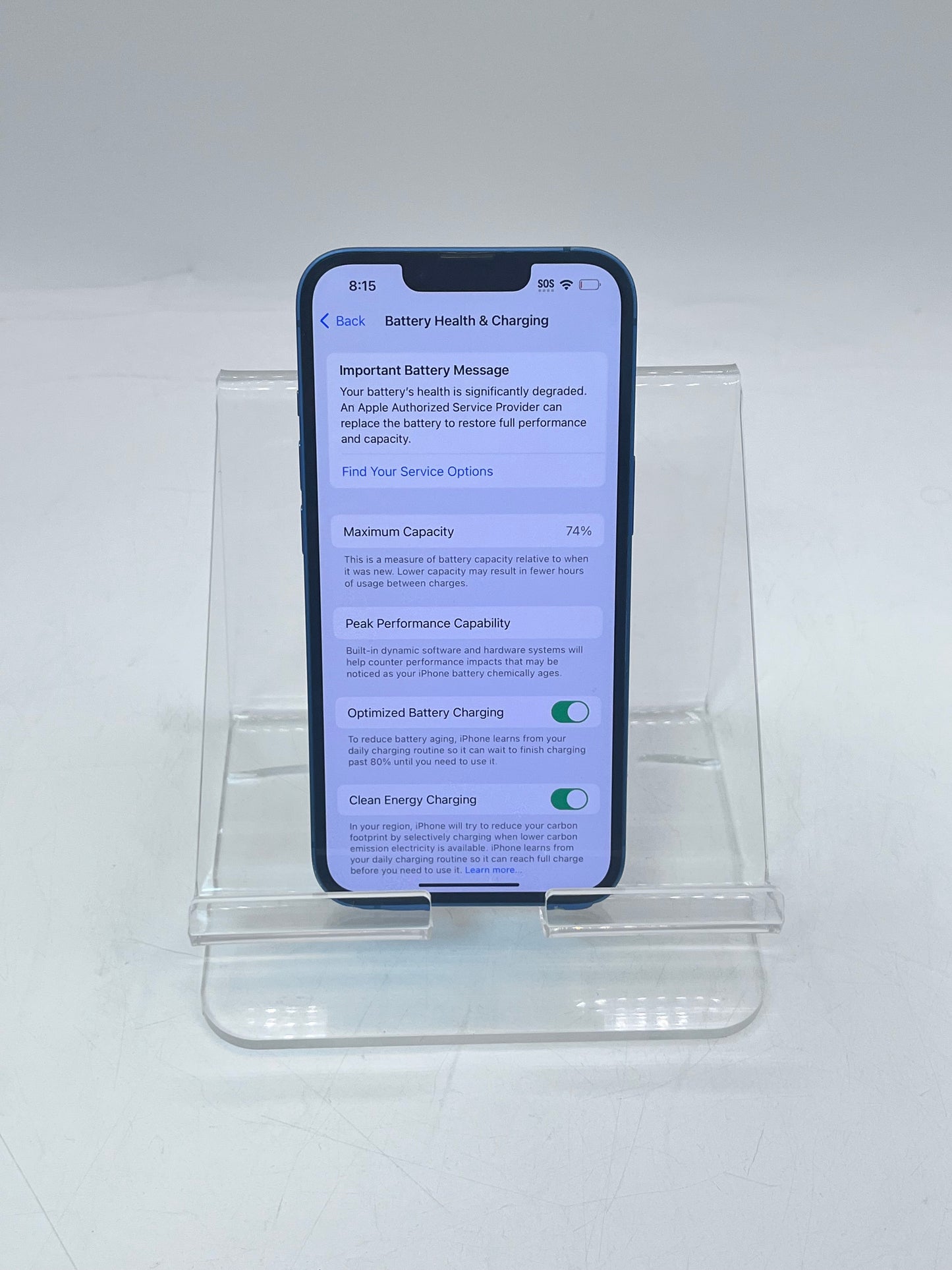 Unlocked Apple iPhone 13 6.1" 128GB A2482 MLMT3LL/A Blue  74%BH