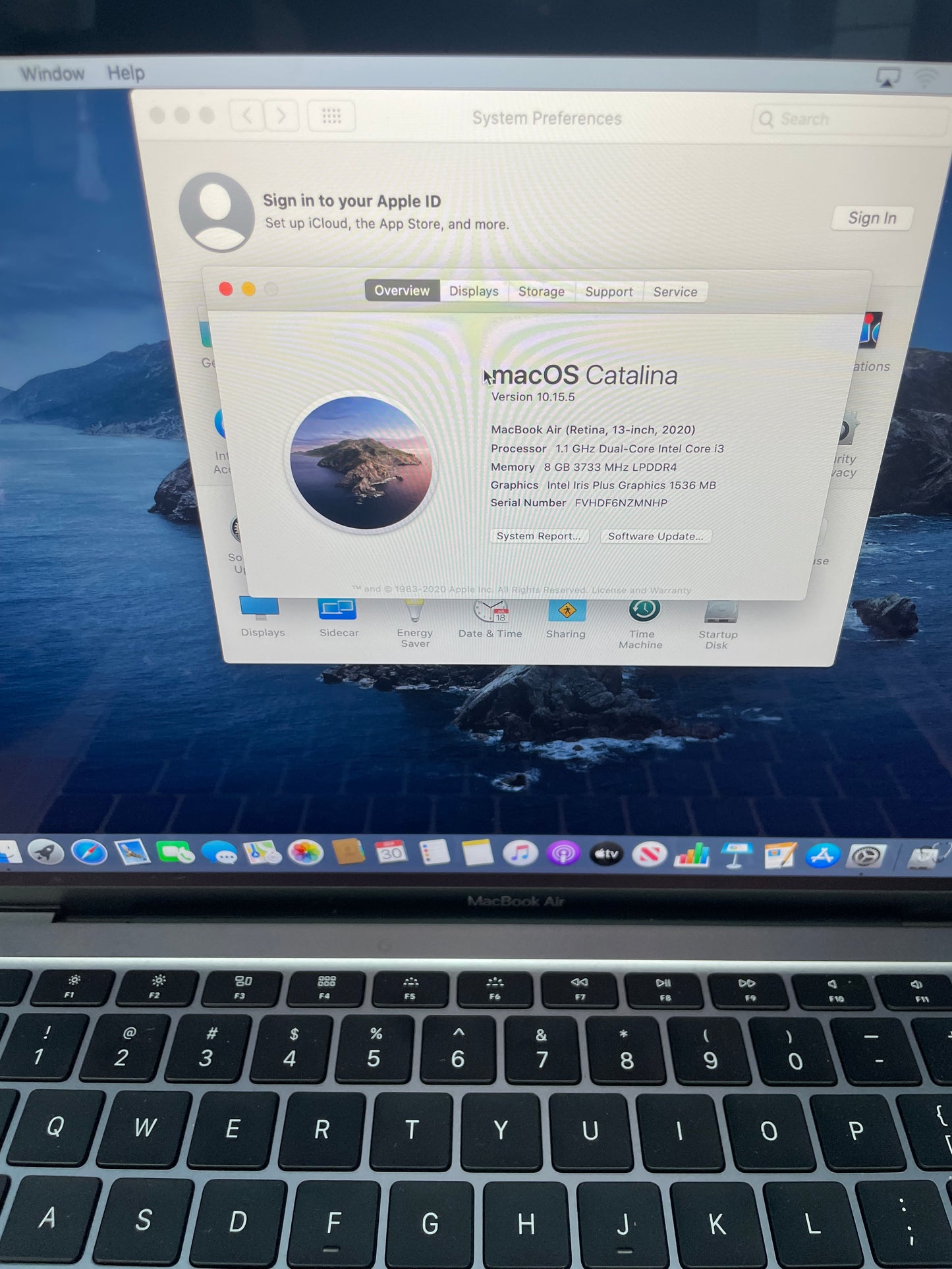 2020 Apple MacBook Air Retina 13" i3 8GB 256GB A2179 Silver - BAD BATT READ