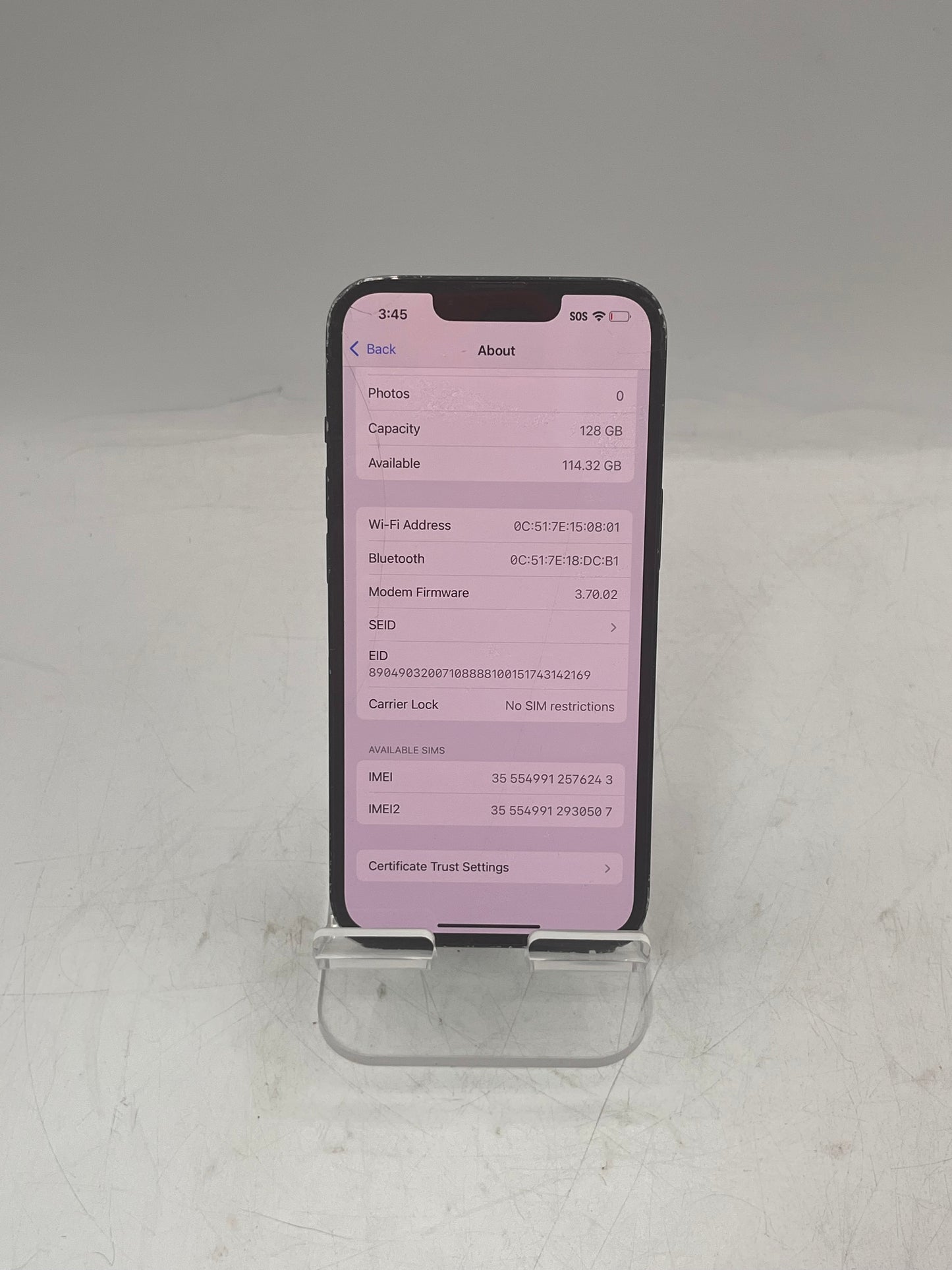 Verizon Apple iPhone 14 128GB A2649 MPUA3LL/A Black - Broken