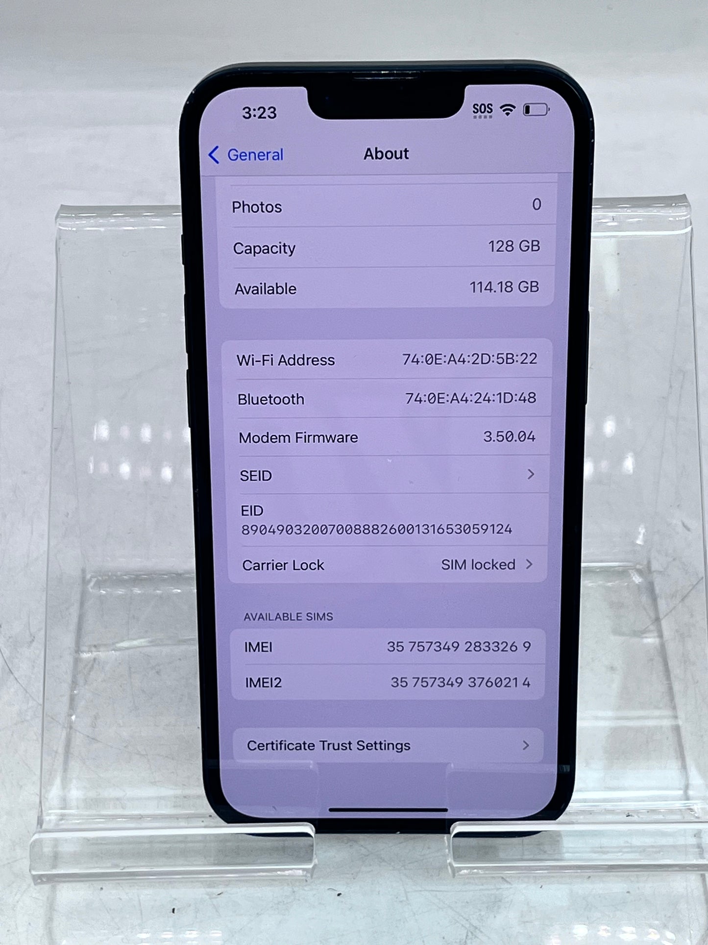Apple iPhone 13 MLML3LL/A A2482 128GB T-Mobile - Midnight READ