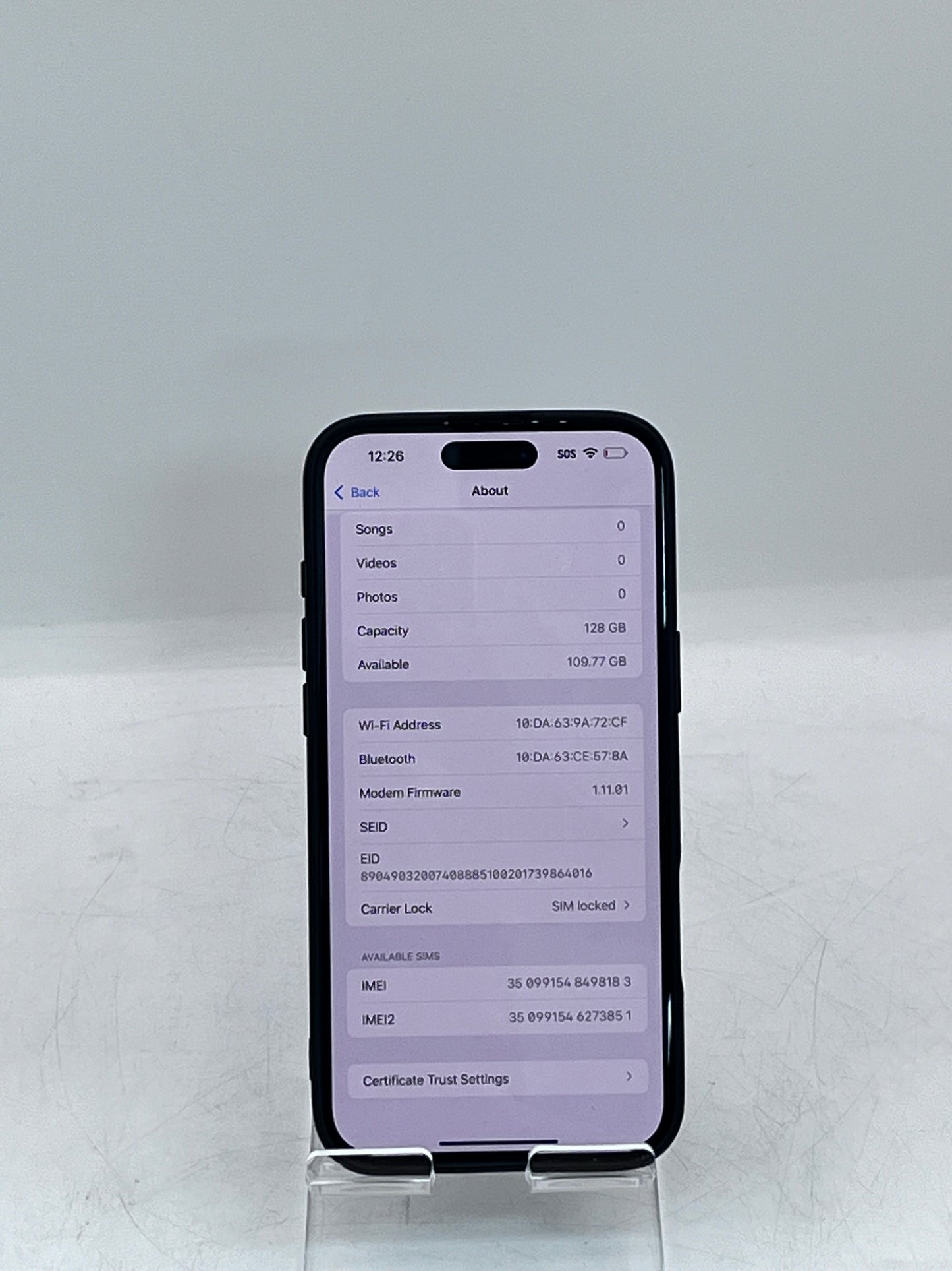 Apple iPhone 16 Plus A3082 MXUT3LL/A 128 GB Black 100% BH AT&T Only