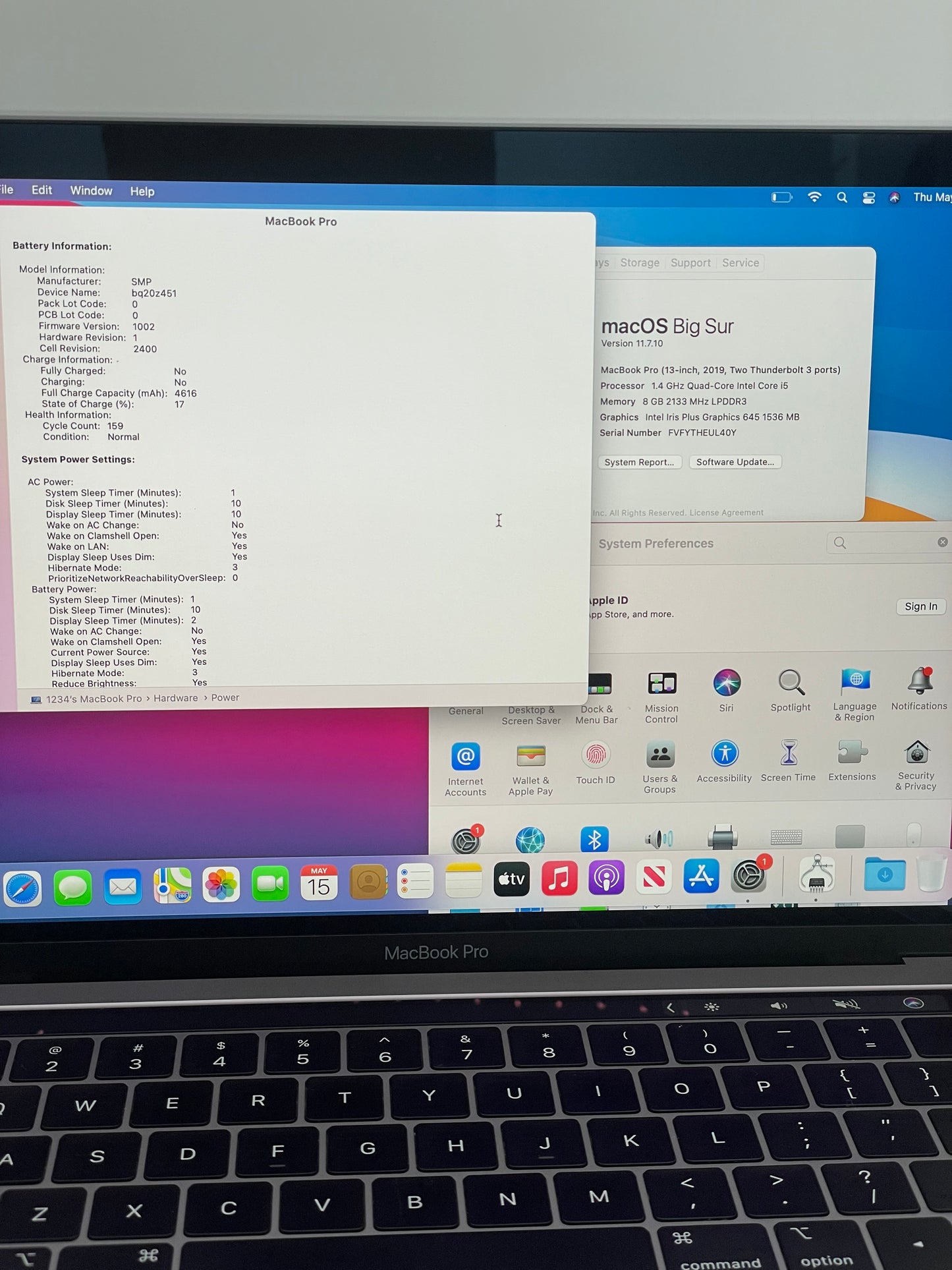 Apple MacBook Pro 13” 2019 A2159 - i5 8GB 128GB - Space Gray with Touch Bar