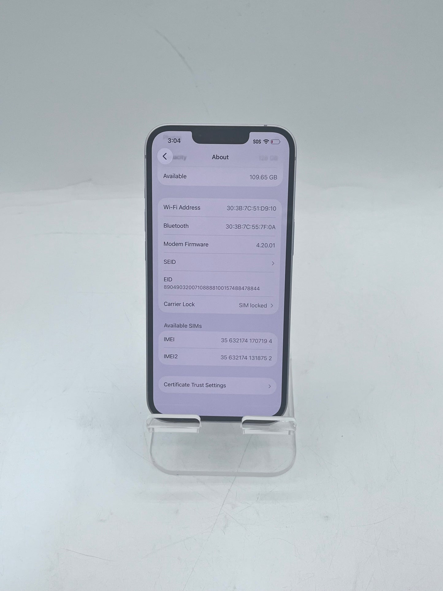 T-Mobile Only Apple iPhone 14 MPUX3LL/A A2649 6.1" 128GB Purple