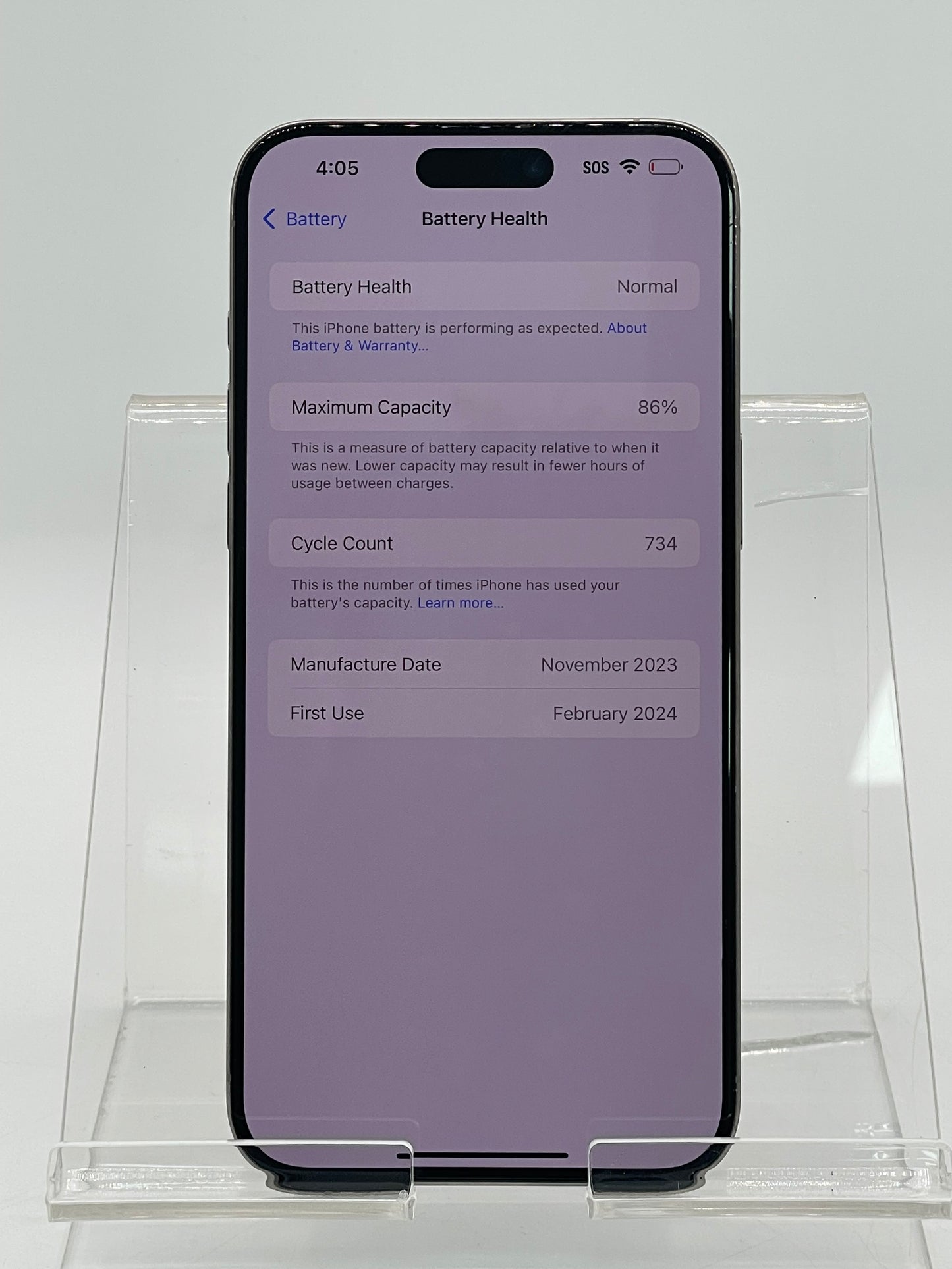 Apple iPhone 15 Pro Max 256GB A2949 MU683LL/A White Titanium T-Mobile Only