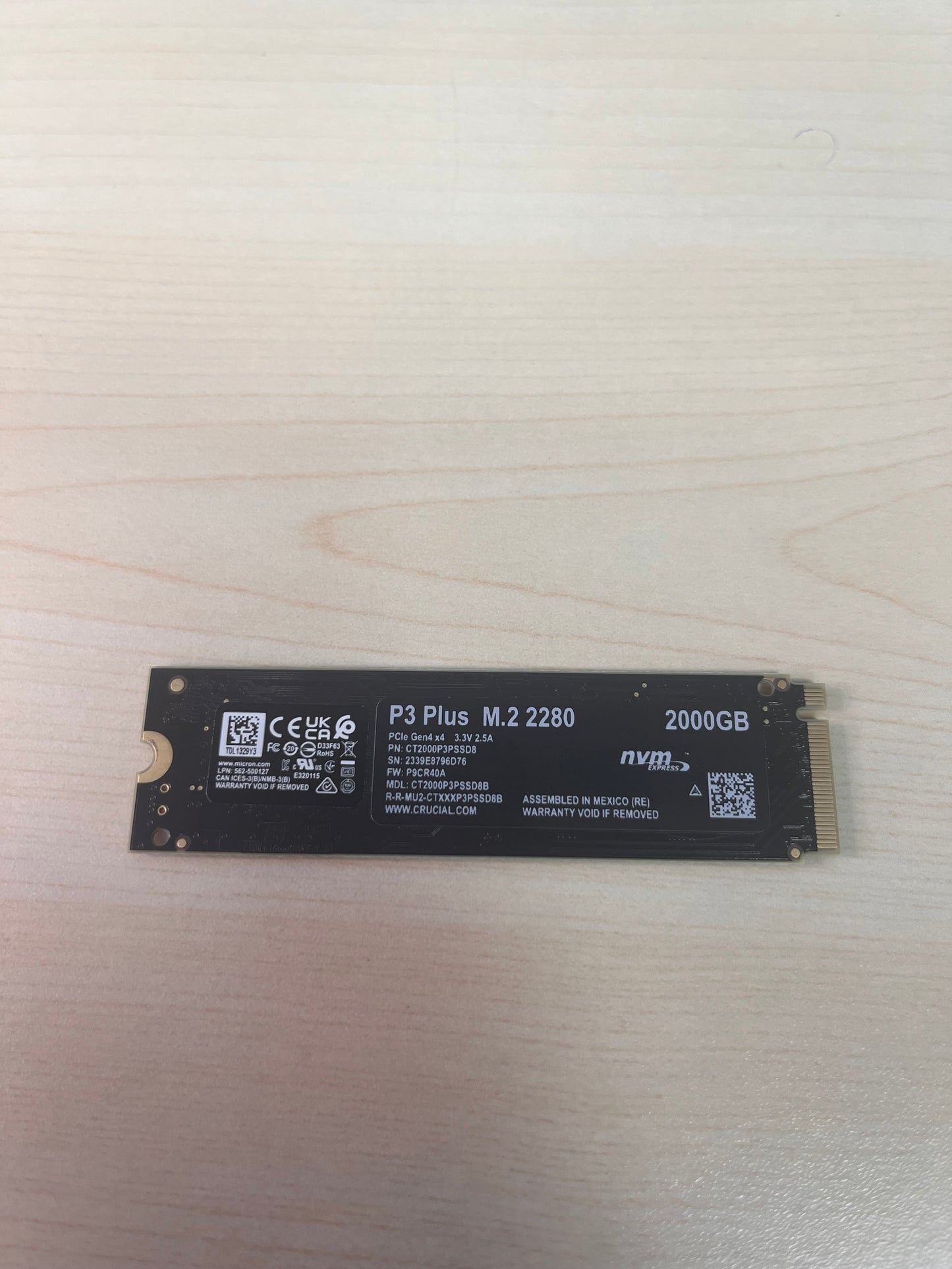 Crucial P3 Plus 2TB M.2 2280 NVMe PCIe Gen4x4 SSD Tested Free Shipping