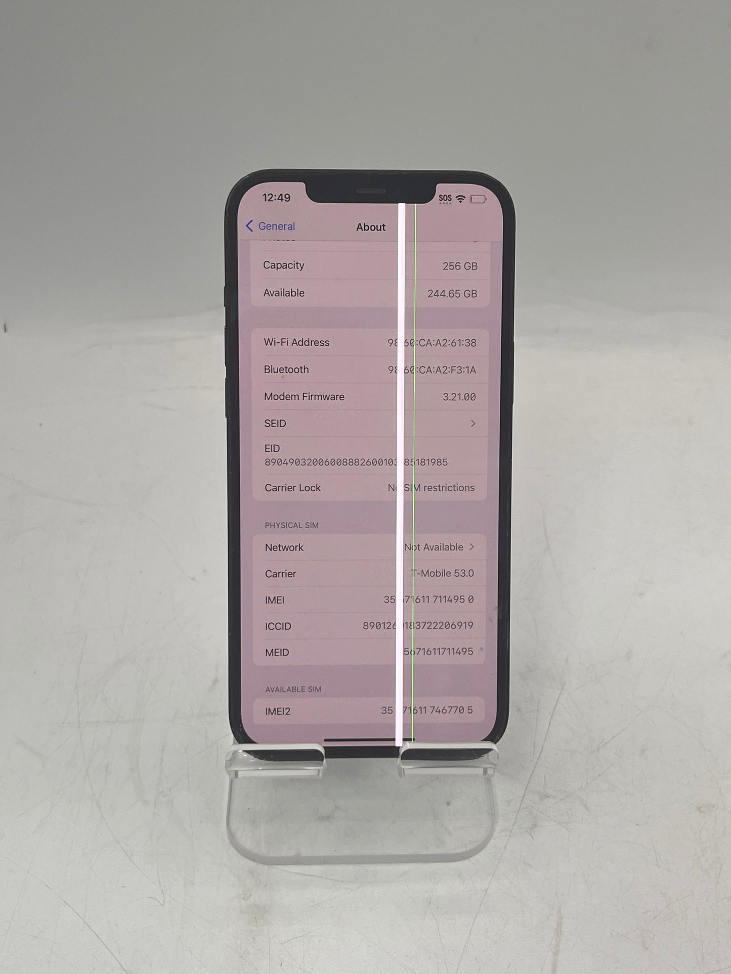 Unlocked Apple iPhone 12 Pro Max MG9X3LL/A A2342 256GB - Blue BROKEN