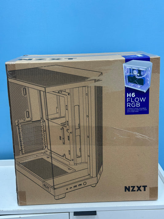 NZXT H6 FLOW RGB Compact Dual-Chamber Mid-Tower Airflow Case White