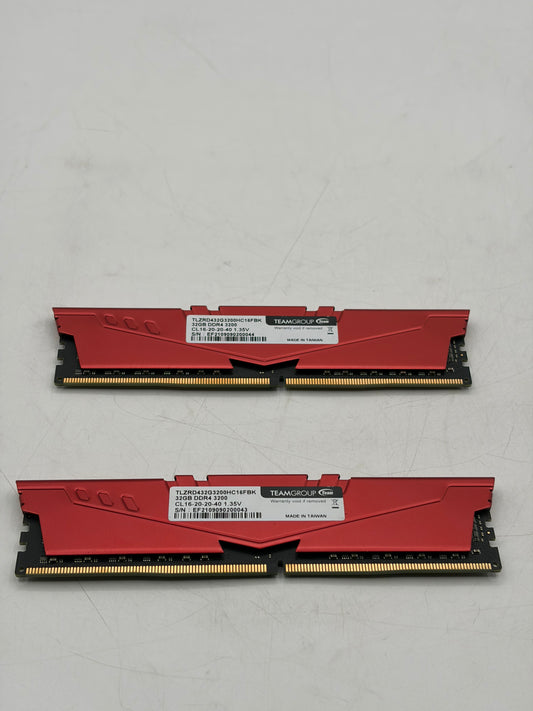 TeamGroup T-Force Vulcan Z 64GB (2x32GB) DDR4 3200Mhz Desktop RAM CL16-20-20-40