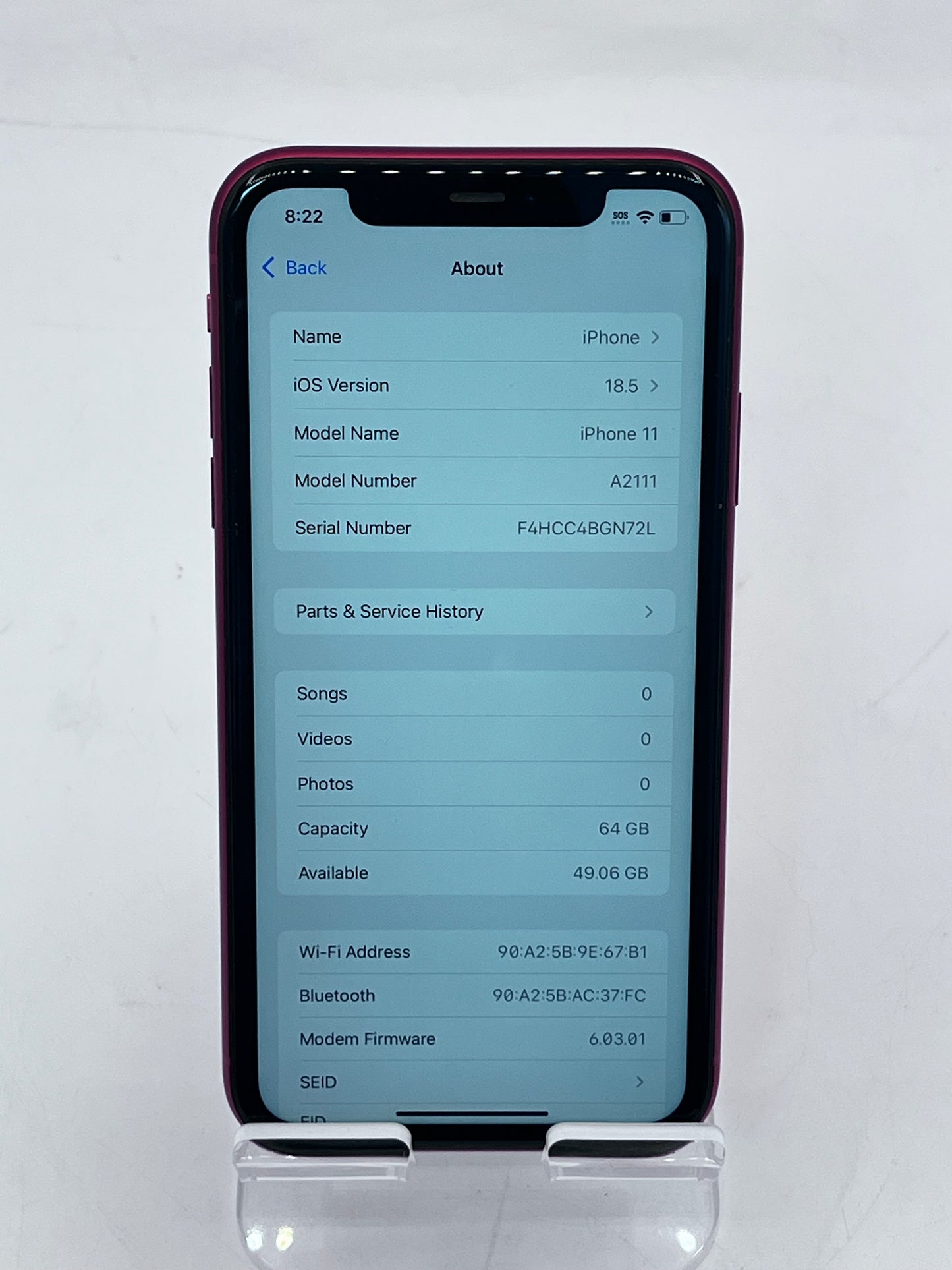 Unlocked Apple iPhone 11 6.1" MWL92LL/A A2111 64GB - Red