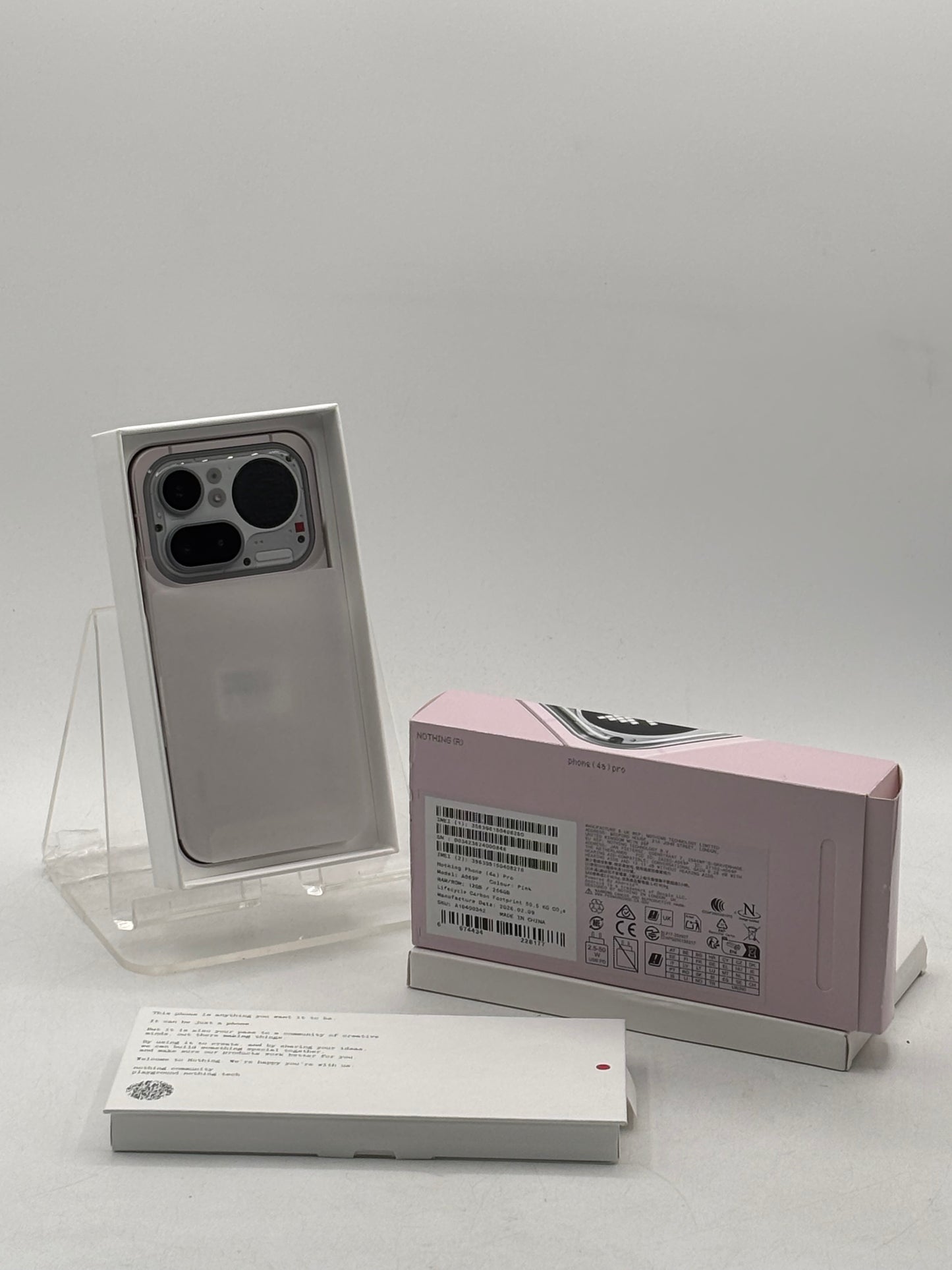 Unlocked Nothing 4A PRO Pink 256GB OPEN BOX MINT Condition