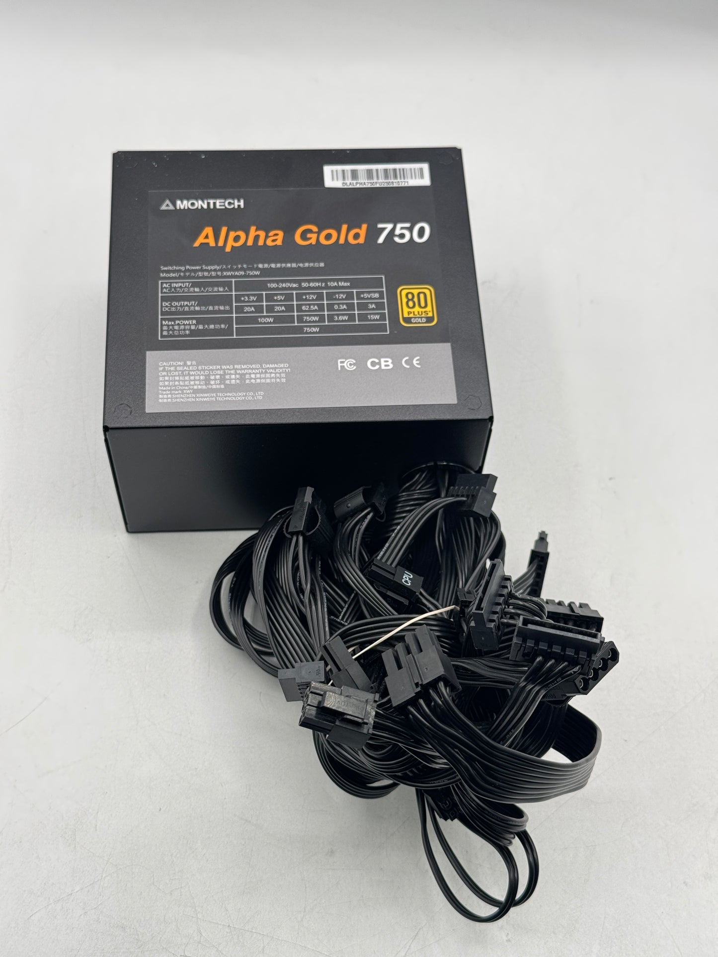 MONTECH Alpha Gold 750W 80 Plus Gold Power Supply Free Shipping