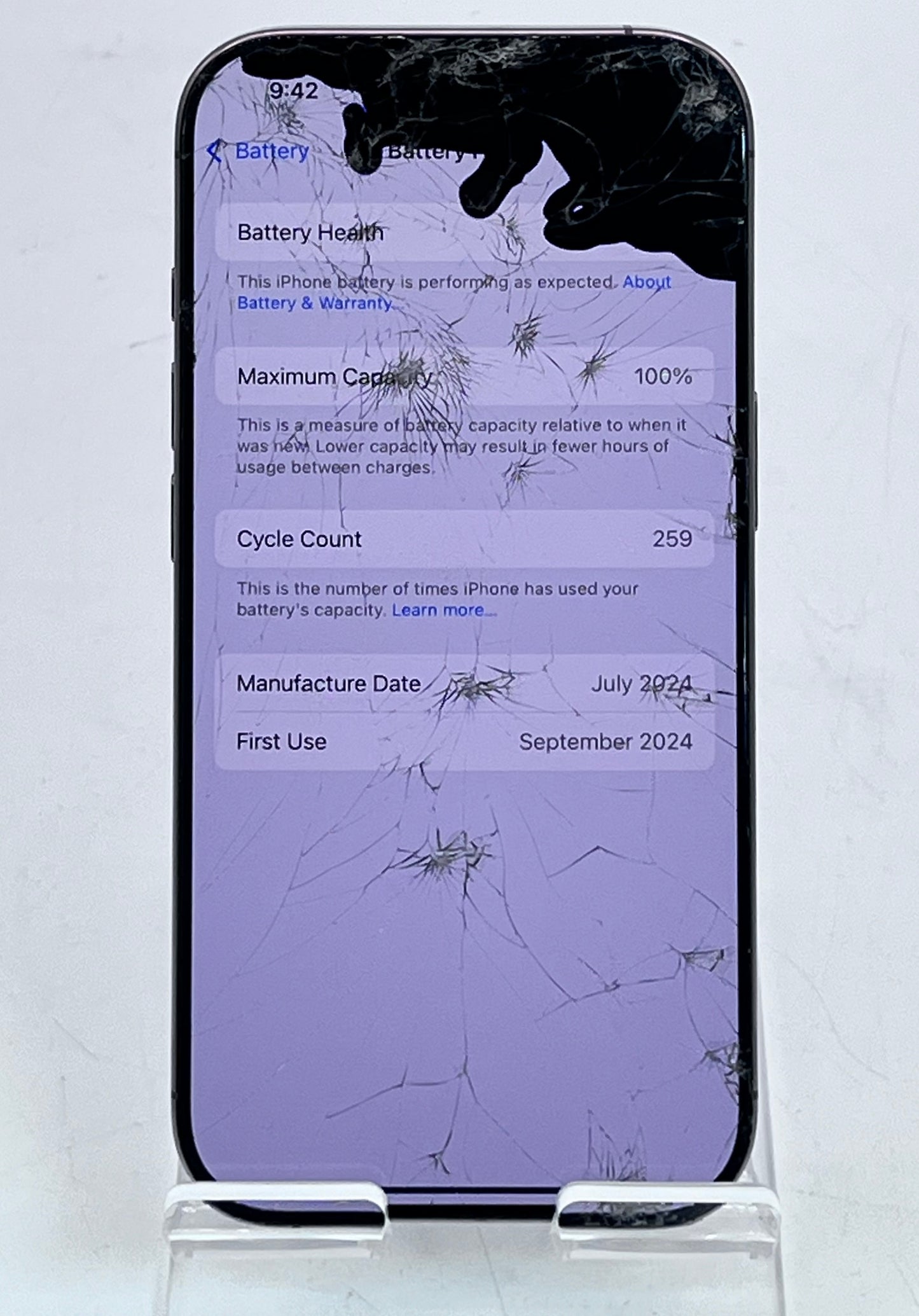 UNLOCKED APPLE iPHONE 16 PRO 256GB READ Battery 100% A3083 MYMJ3LL/A