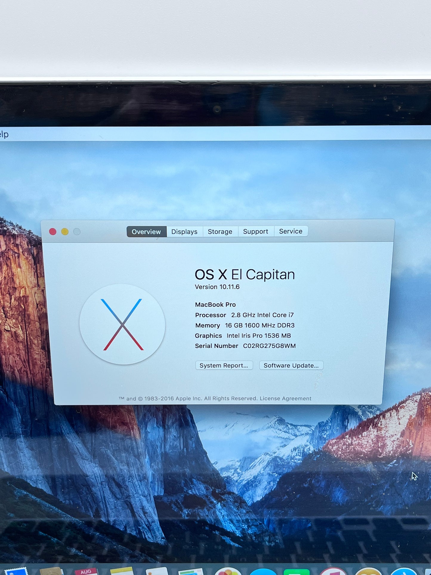 Apple MacBook Pro 15.4″ A1398 Core i7 2.8GHz 16GB 512GB 2015 - Silver
