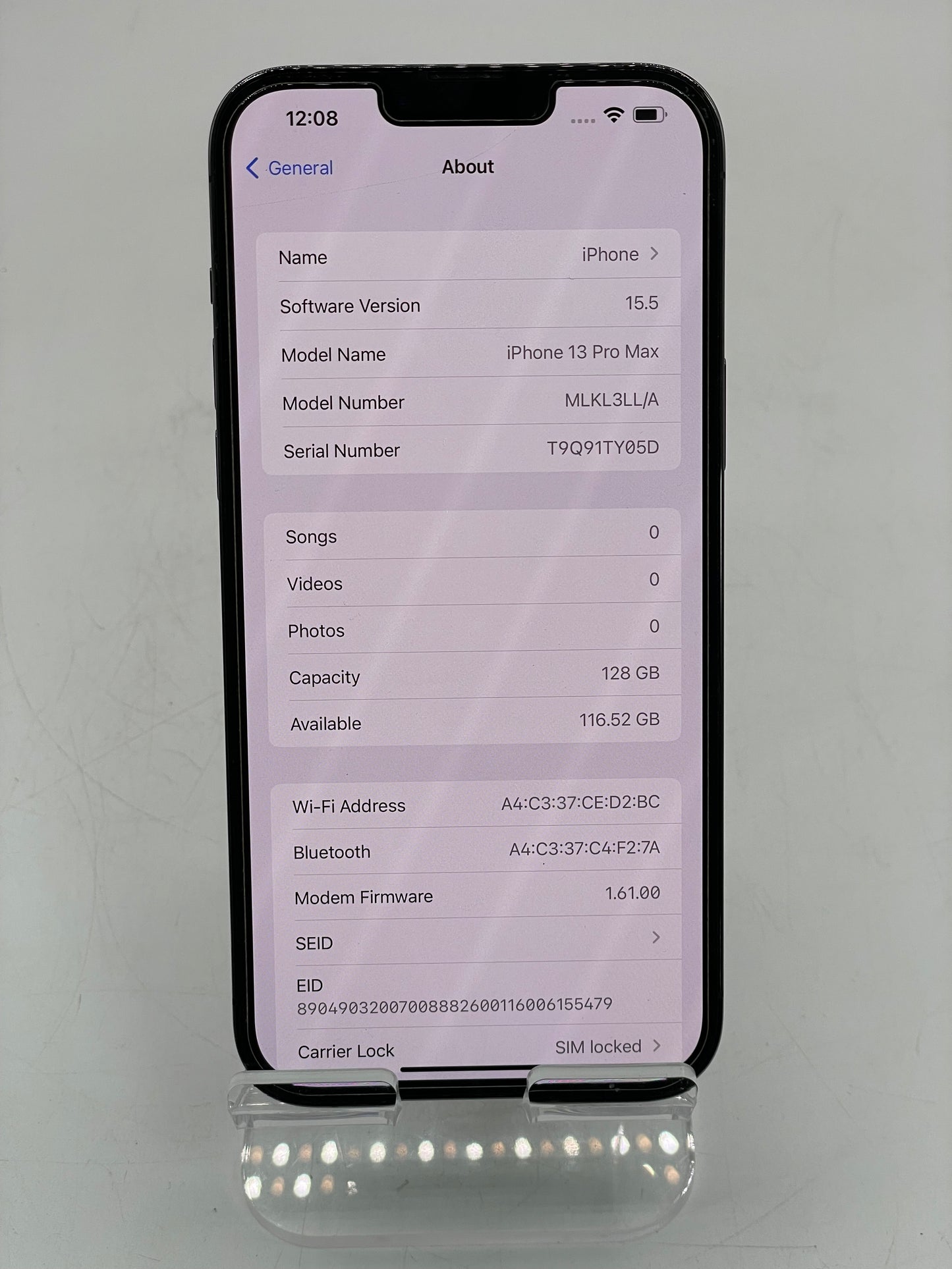 Apple iPhone 13 Pro Max 128GB A2484 MLK3LL/A Black T-Mobile Only - Used B