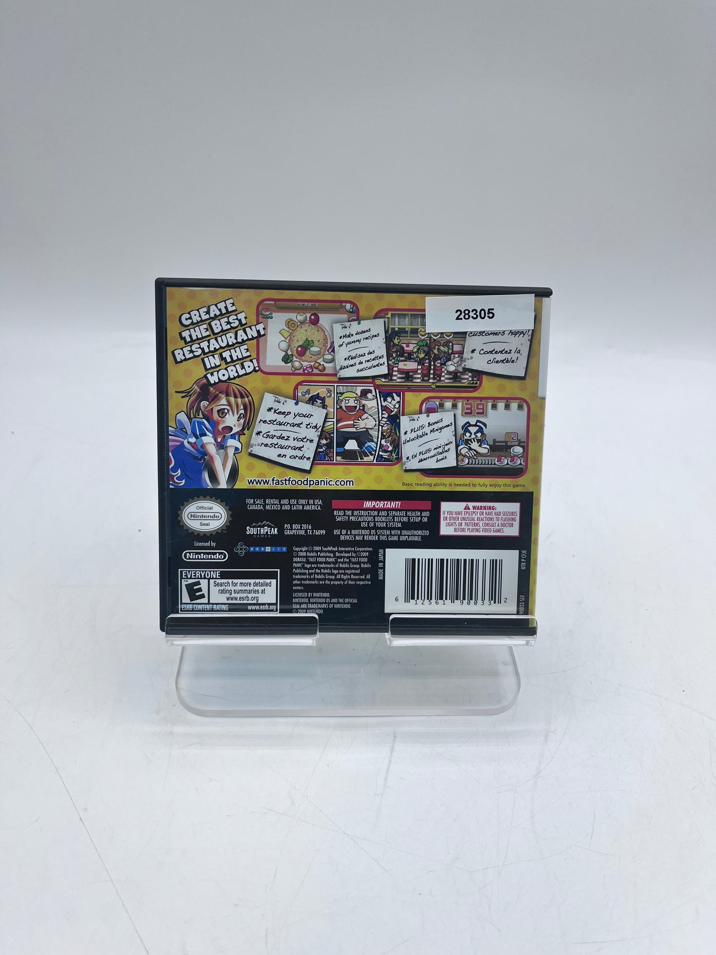Nintendo DS Fast Food Panic Video Game Free Shipping!