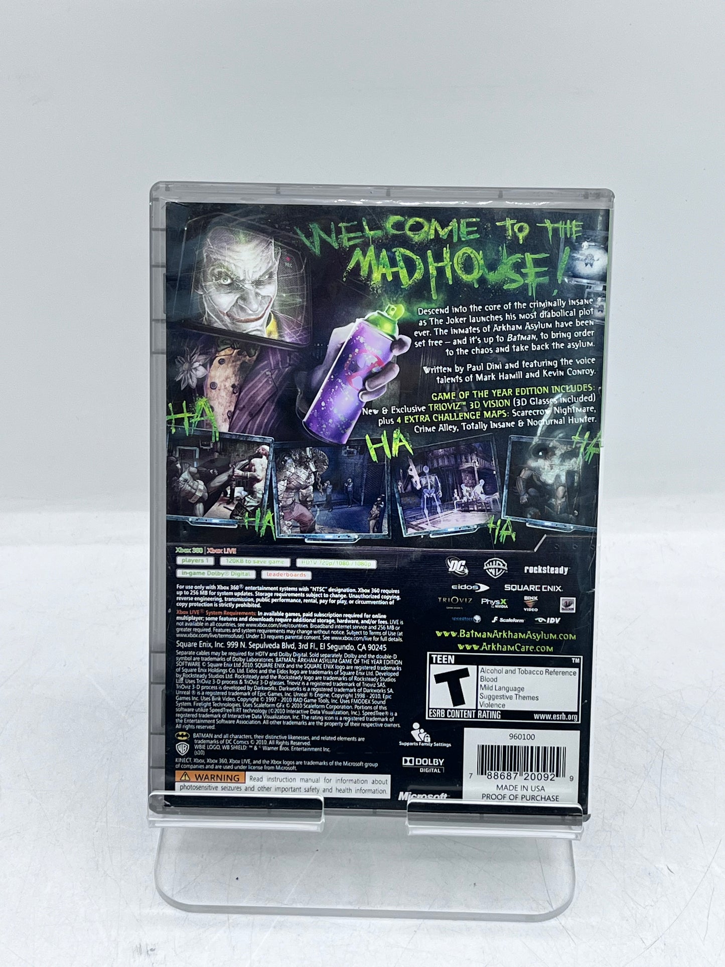 Batman: Arkham Asylum Xbox 360 Video Game