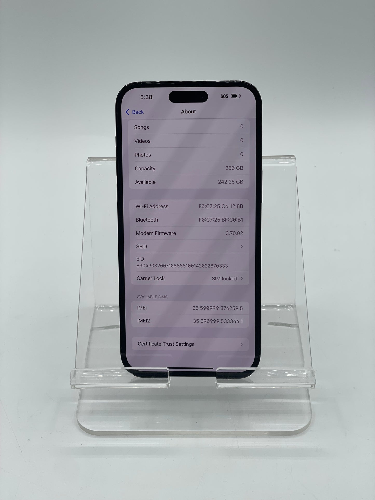 AT&T Only Apple iPhone 14 Pro Max 6.7" 256GB A2651 MQ8T3LL/A SPACE BLACK