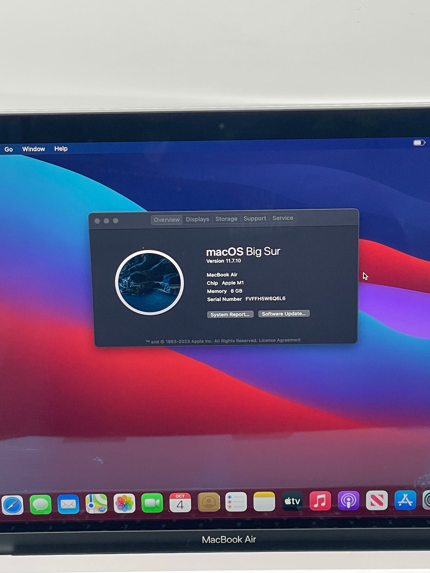 2020 Apple MacBook Air 13.3" M1 7C 8GB 128GB A2337 REMOTELY MANAGED