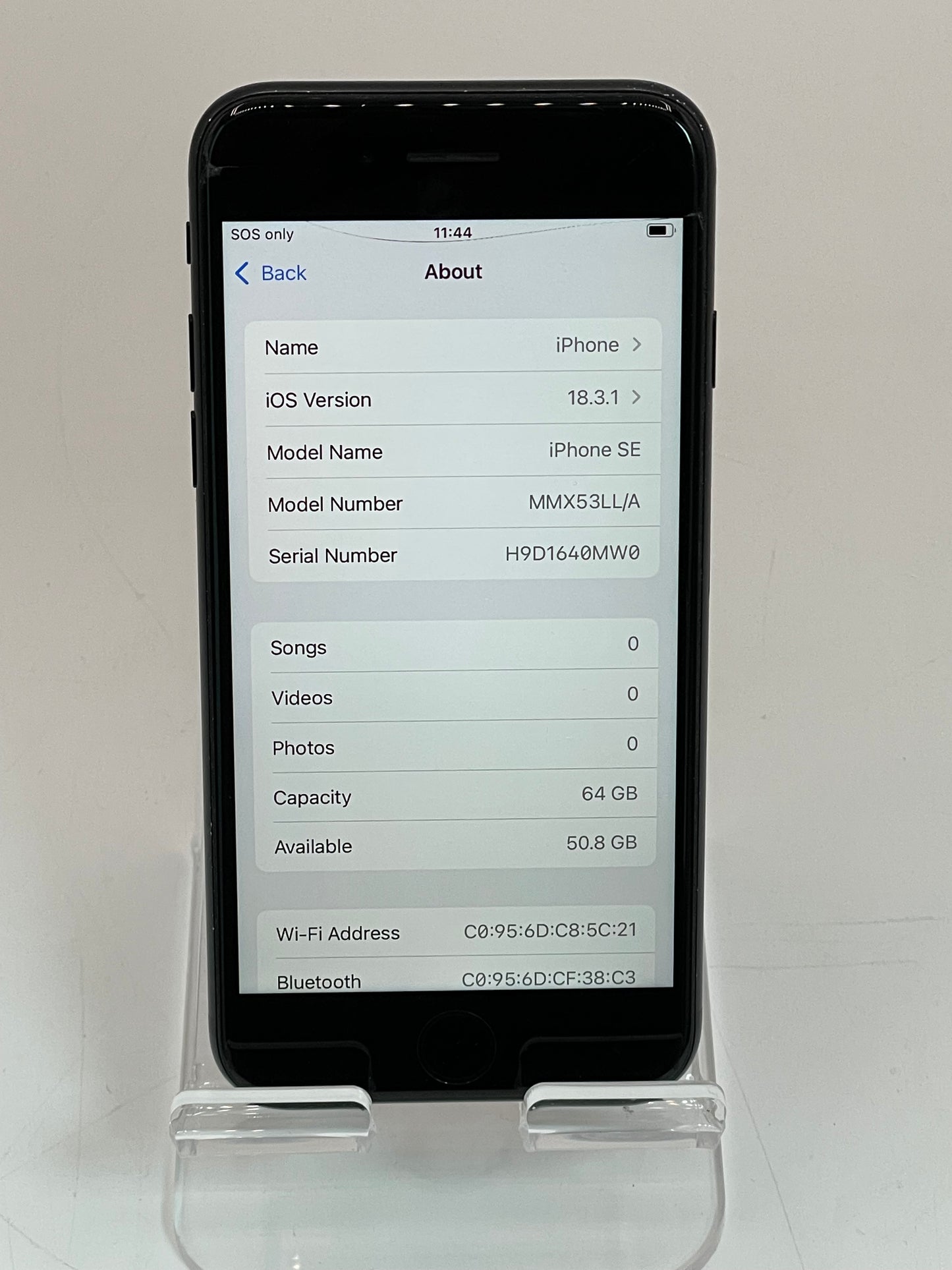 Unlocked Apple iPhone SE 3rd Gen - Blue -Broken Front Glass 64GB A2595 MMX53LL/A