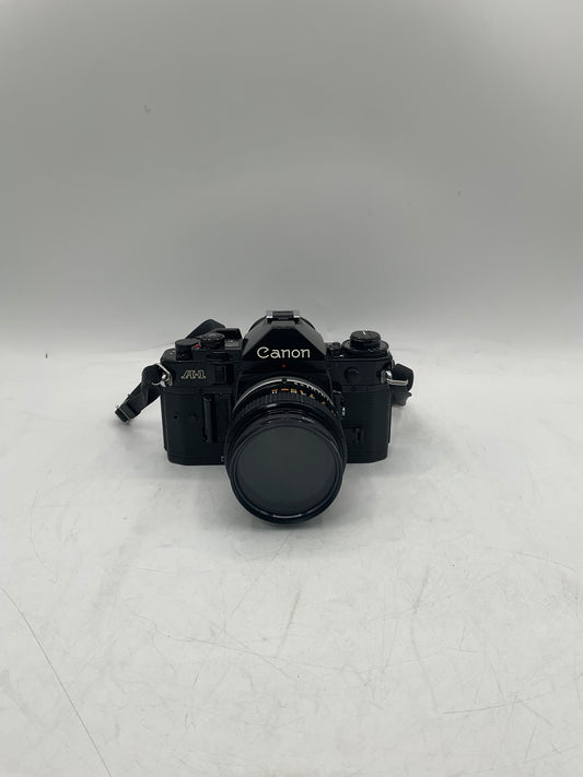 Canon A-1 35mm SLR Film Camera w/ FD 50mm f/1.4 SSC Lens Kit Tested Free Shipping