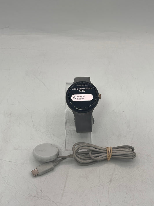 Google Pixel Watch 1st Gen Matte Black Stainless Steel w/ Charger Tested Free Shipping