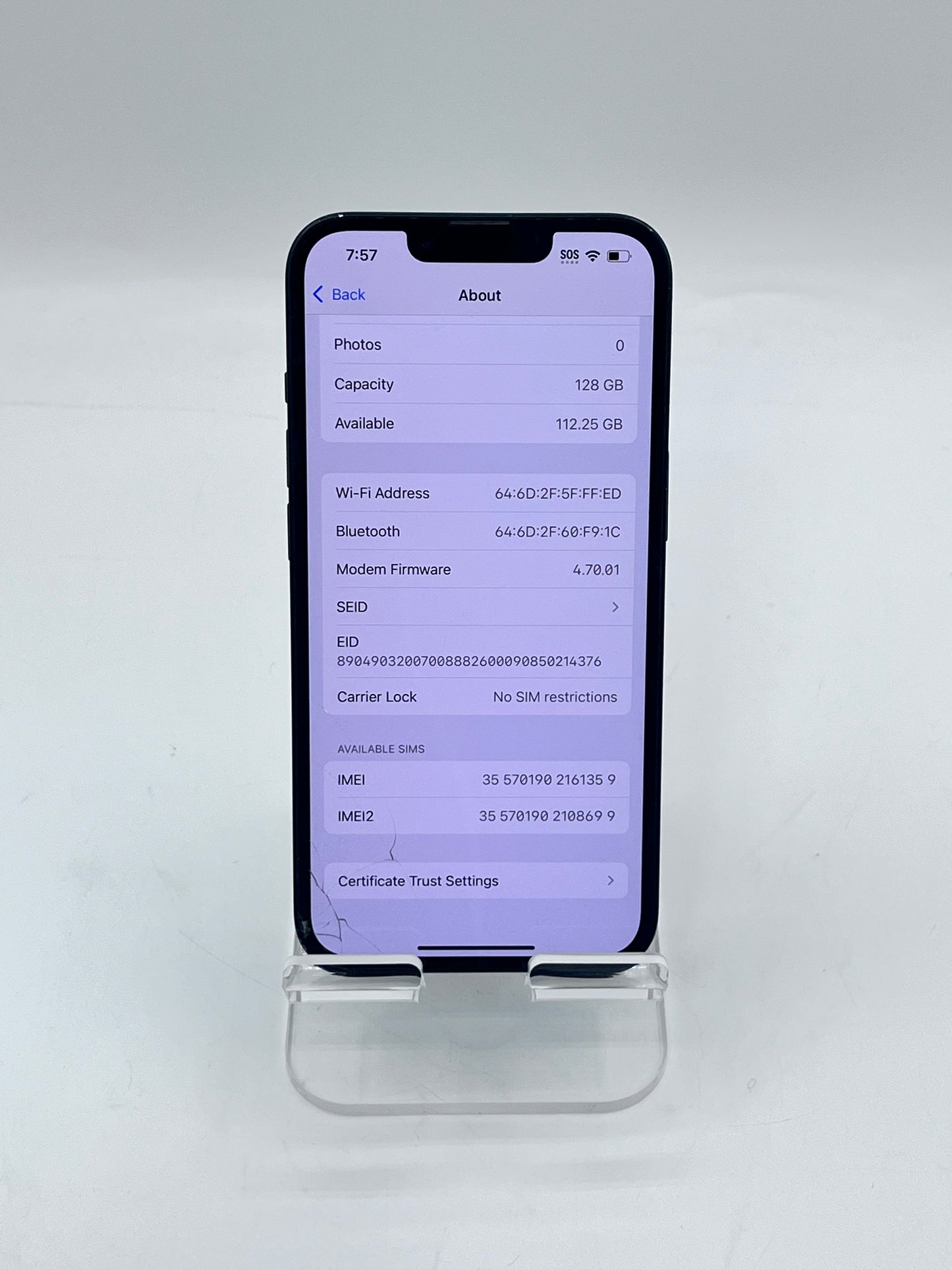 Unlocked Apple iPhone 13 6.1" A2482 ML933LL/A 128GB - Midnight