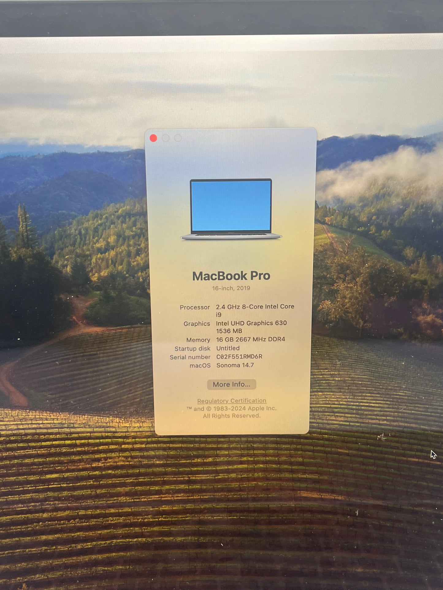 Apple MacBook Pro 16" A2141 2019 Core i9 16GB RAM 512GB Silver