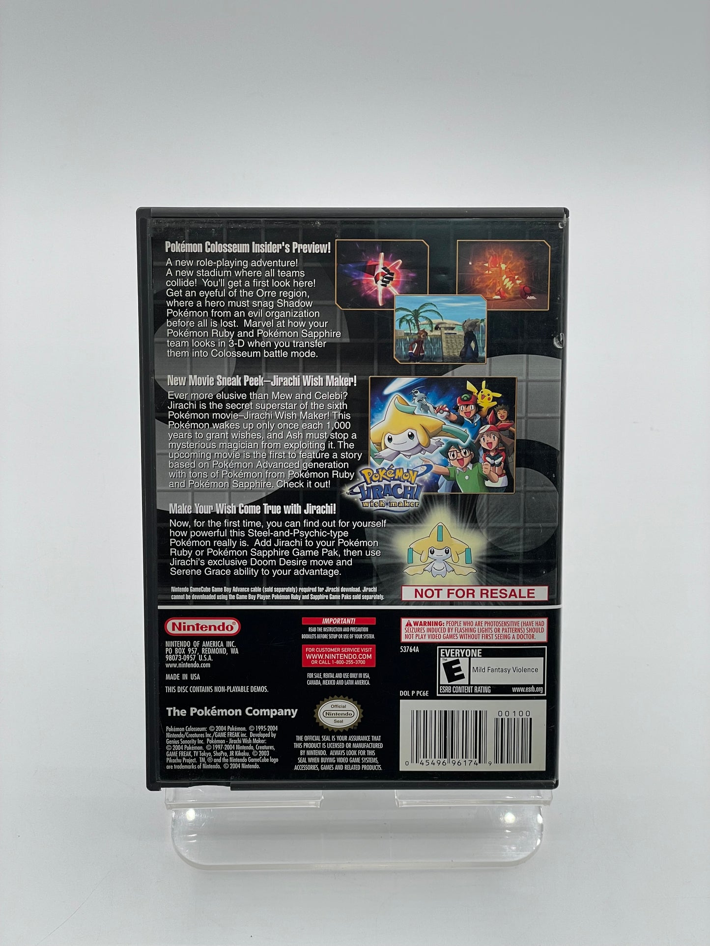 Pokemon Colosseum Bonus Disc Jirachi GameCube with Manual 2004