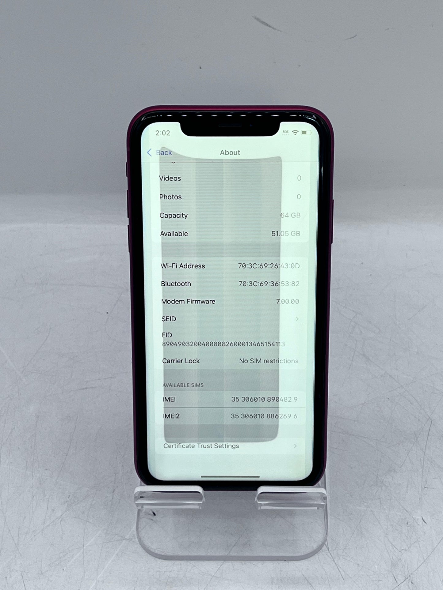 Apple iPhone XR A1984 MT2G2LL/A 64GB Clean IMEI Unlocked - Red
