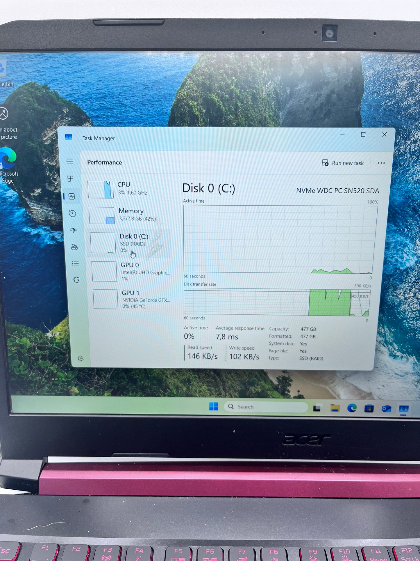Acer AN515 Laptop 15-inch i5 9th Gen 512GB - Black