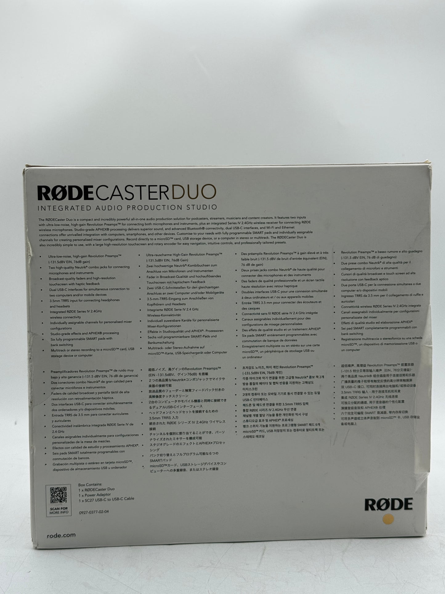 RODE RODECaster Duo Integrated Audio Production Studio Streaming Mixer Free S/H NEW!