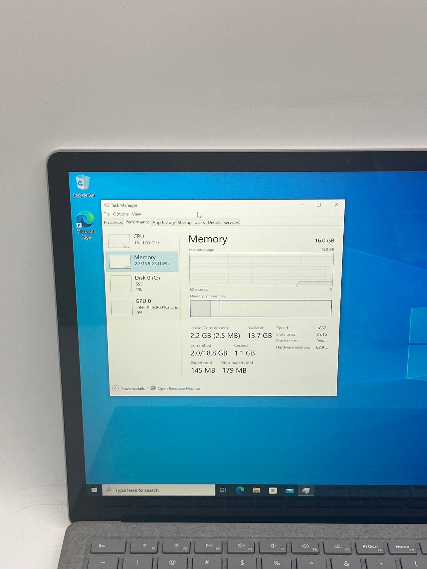 Microsoft 1769 Laptop Core i7-7660U 16GB 512GB 12" w/ charger Silver