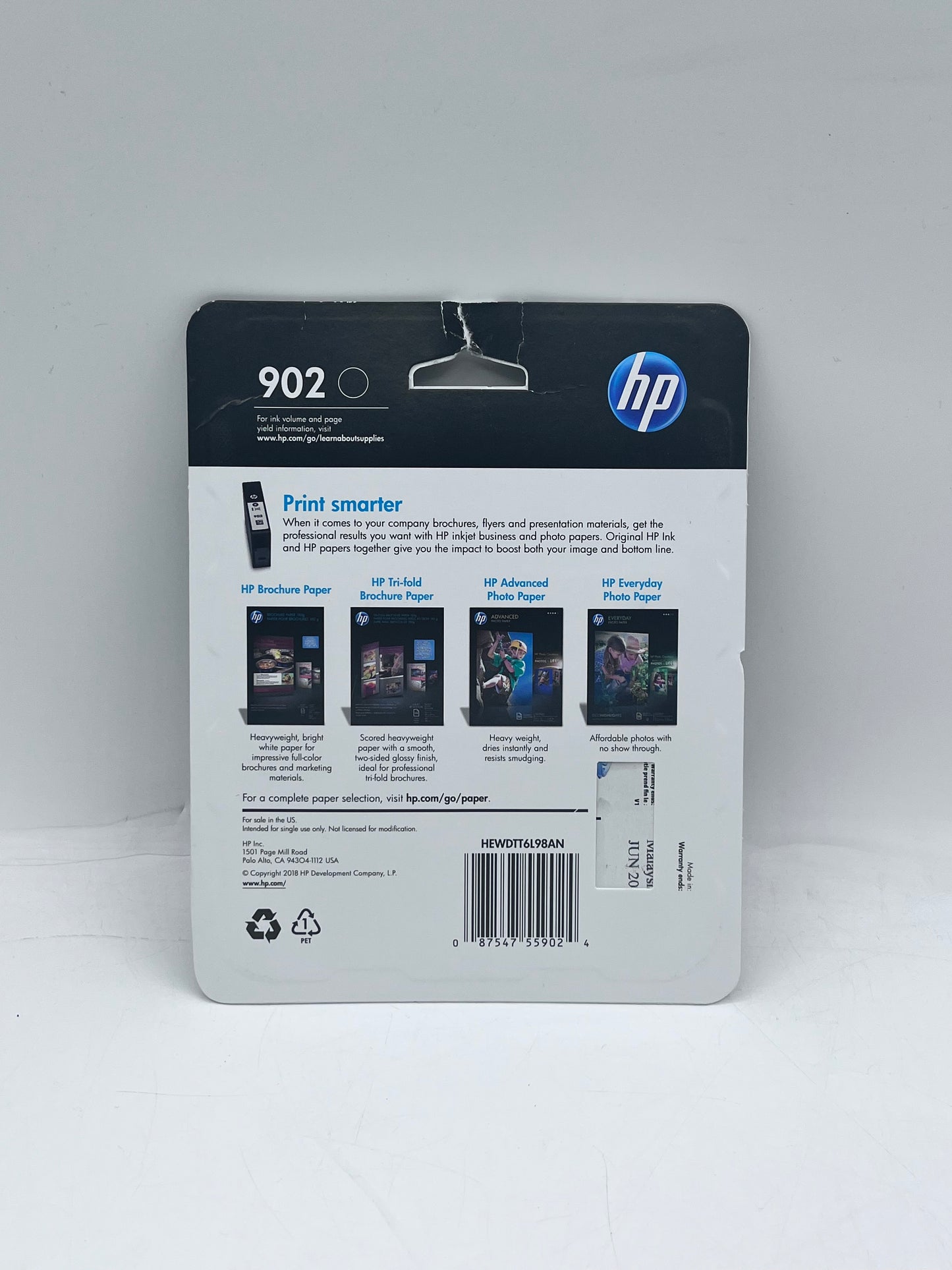 Original Genuine HP 902 Black Printer Ink Cartridge - New In Box OEM
