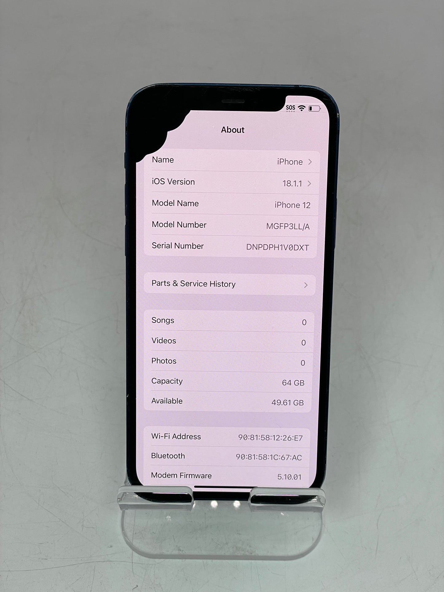 Unlocked Apple iPhone 12 64GB A2172 MGFP3LL/A - Blue READ