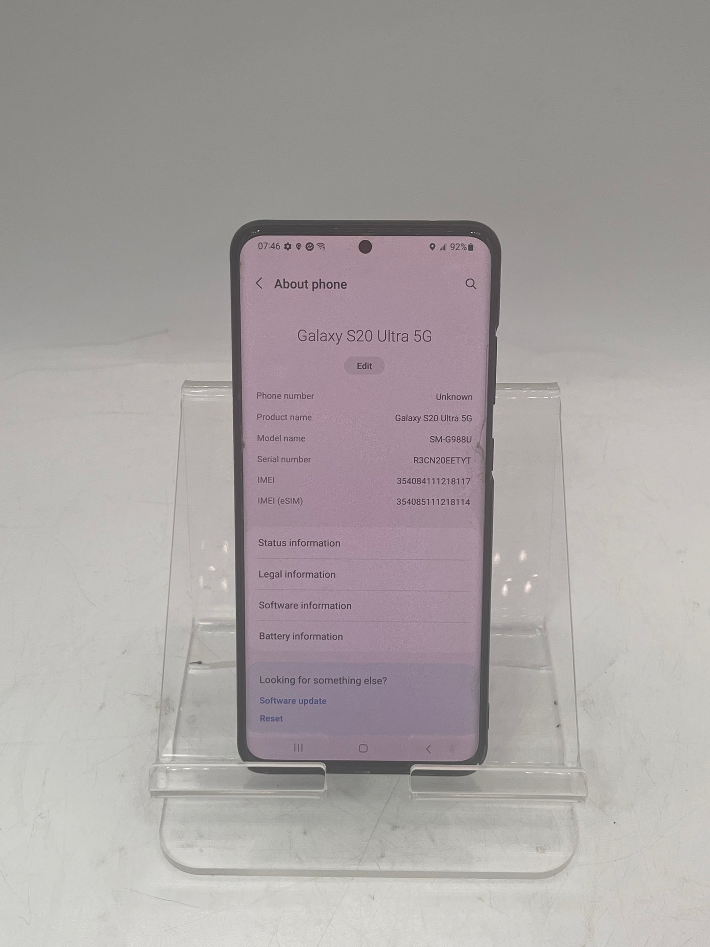 Unlocked Samsung Galaxy S20 Ultra 128GB SM-988U Black Free Shipping READ