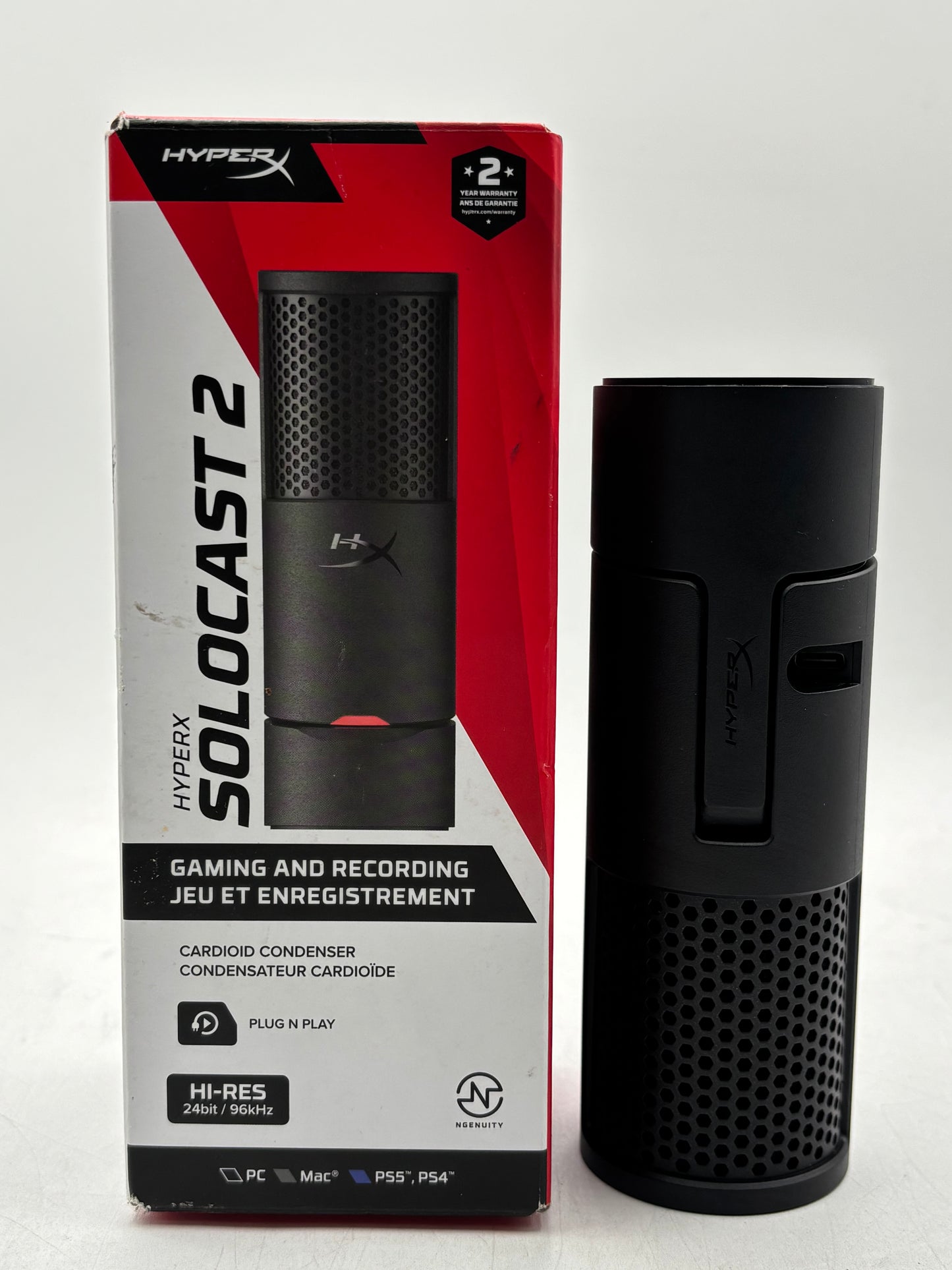 NEW OPEN BOX HyperX SoloCast 2 Wired Cardioid USB-C Condenser Gaming Microphone