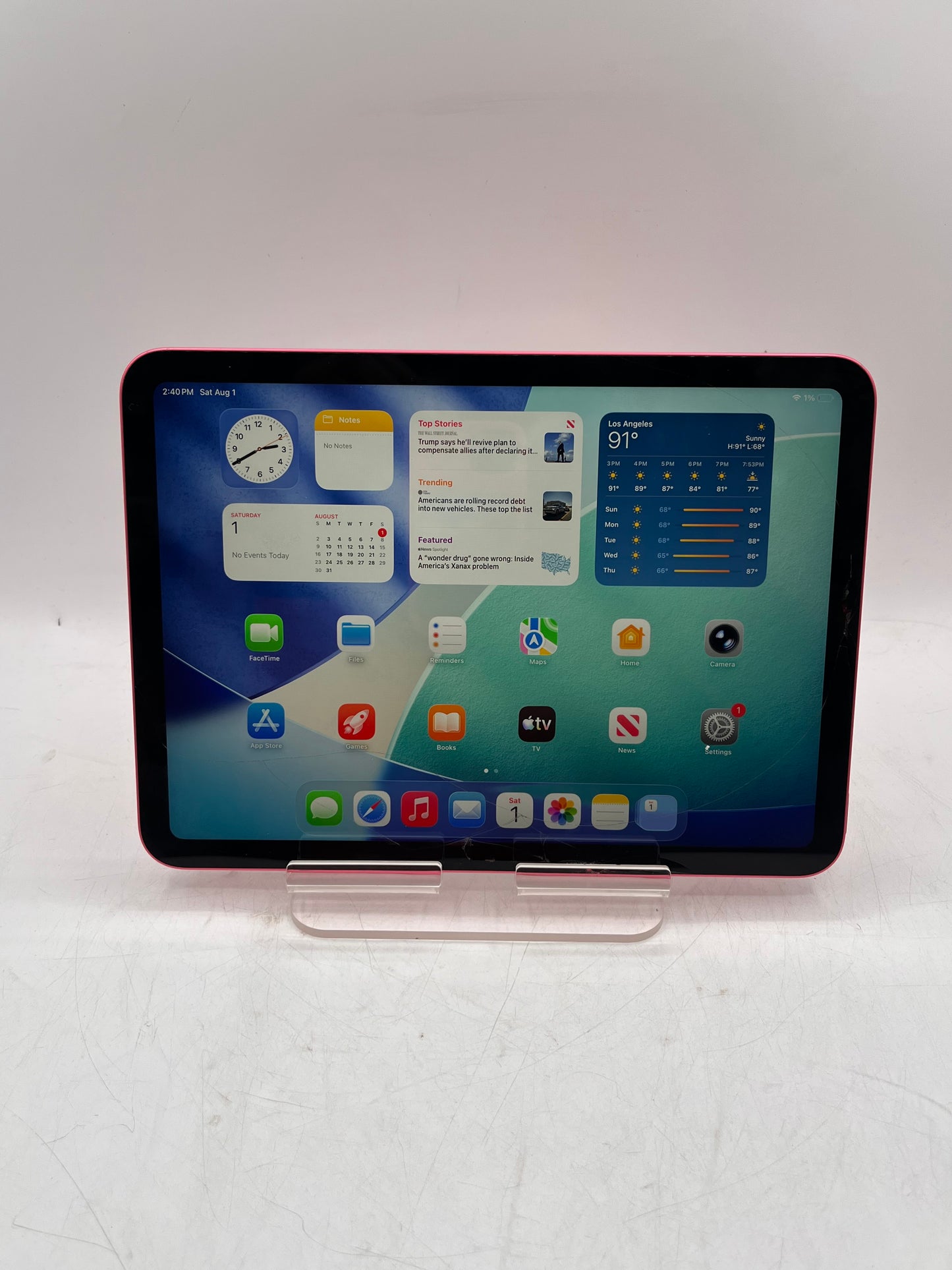 Apple iPad (10th Gen) A2696 64GB Wi‑Fi Only Tablet - Pink