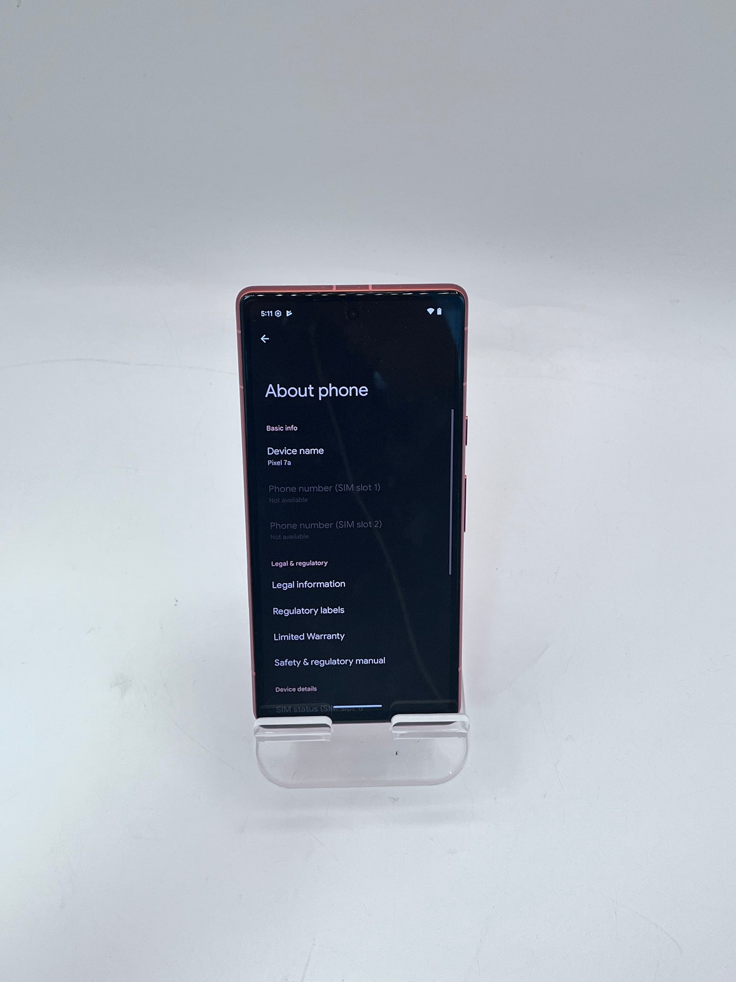 Unlocked Google Pixel 7a GWKK3 128GB Coral