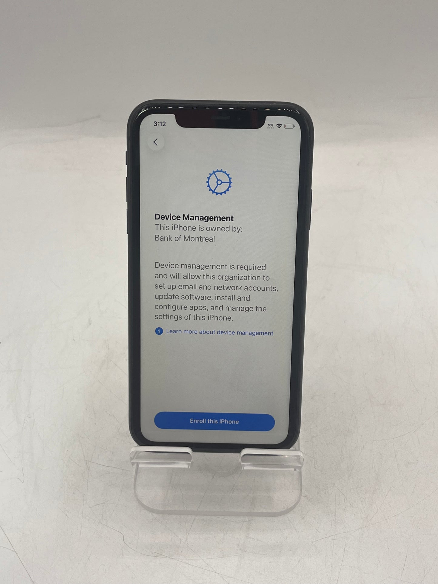 Unlocked Apple iPhone 11 64GB A2111 Black - REMOTELY MANAGED