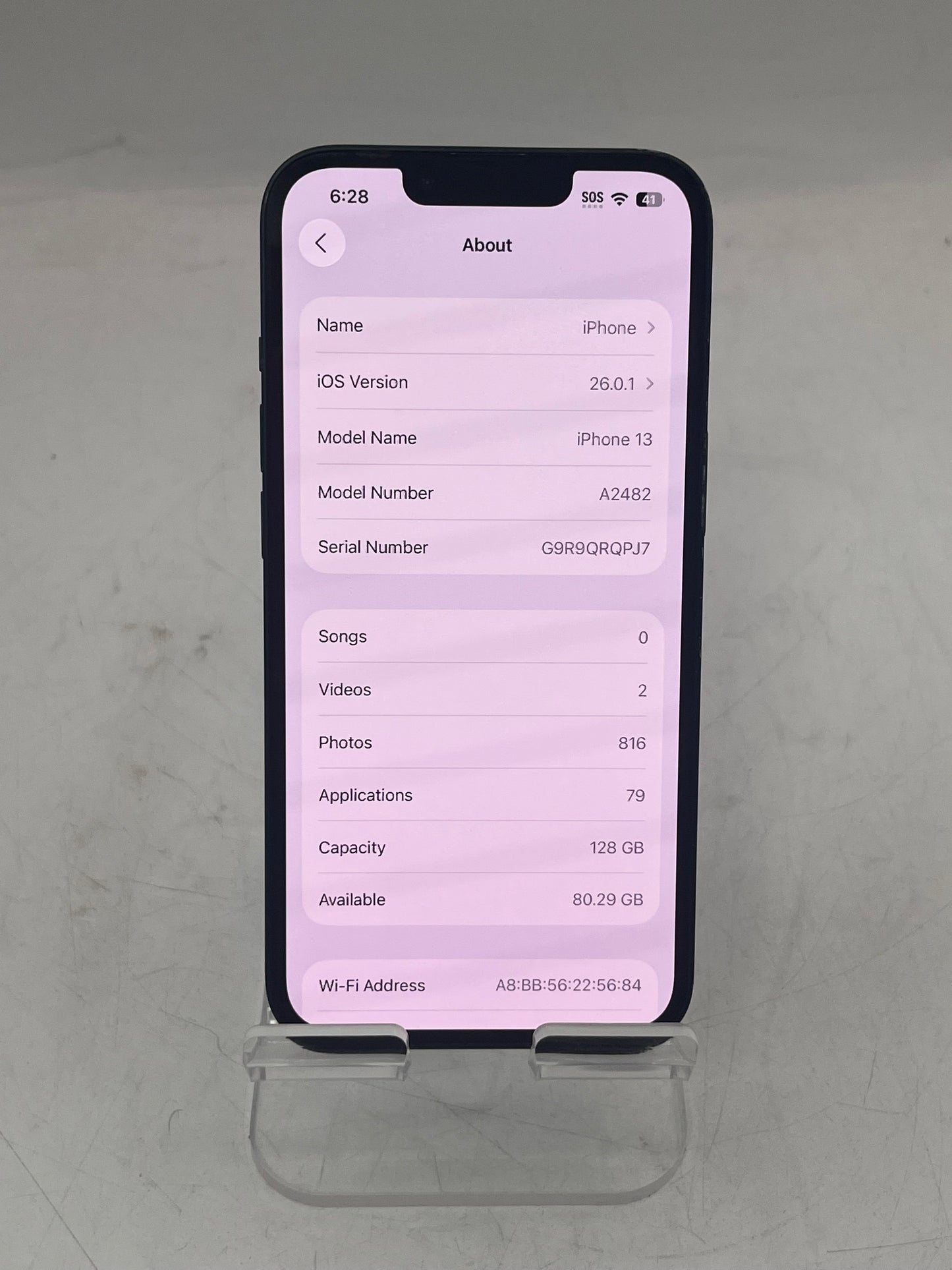 Unlocked Apple iPhone 13 128GB A2482 MLML3LL/A Black 100% Battery Health