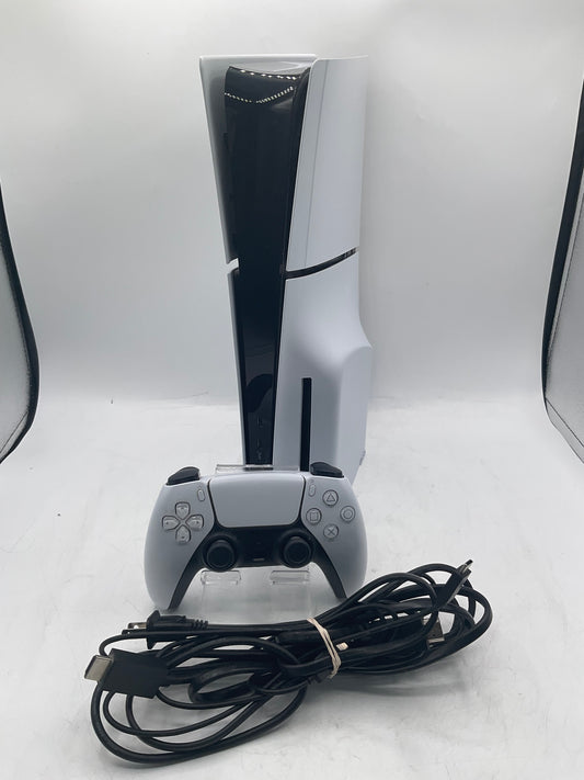 Sony PlayStation 5 Slim Disc CFI-2015 1TB w/ Controller Tested White Free Shipping