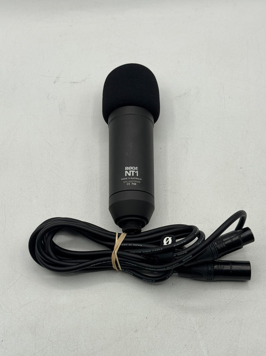 Rode NT1 Condenser Studio Microphone P48 Black w/ Wire Tested Free Shipping