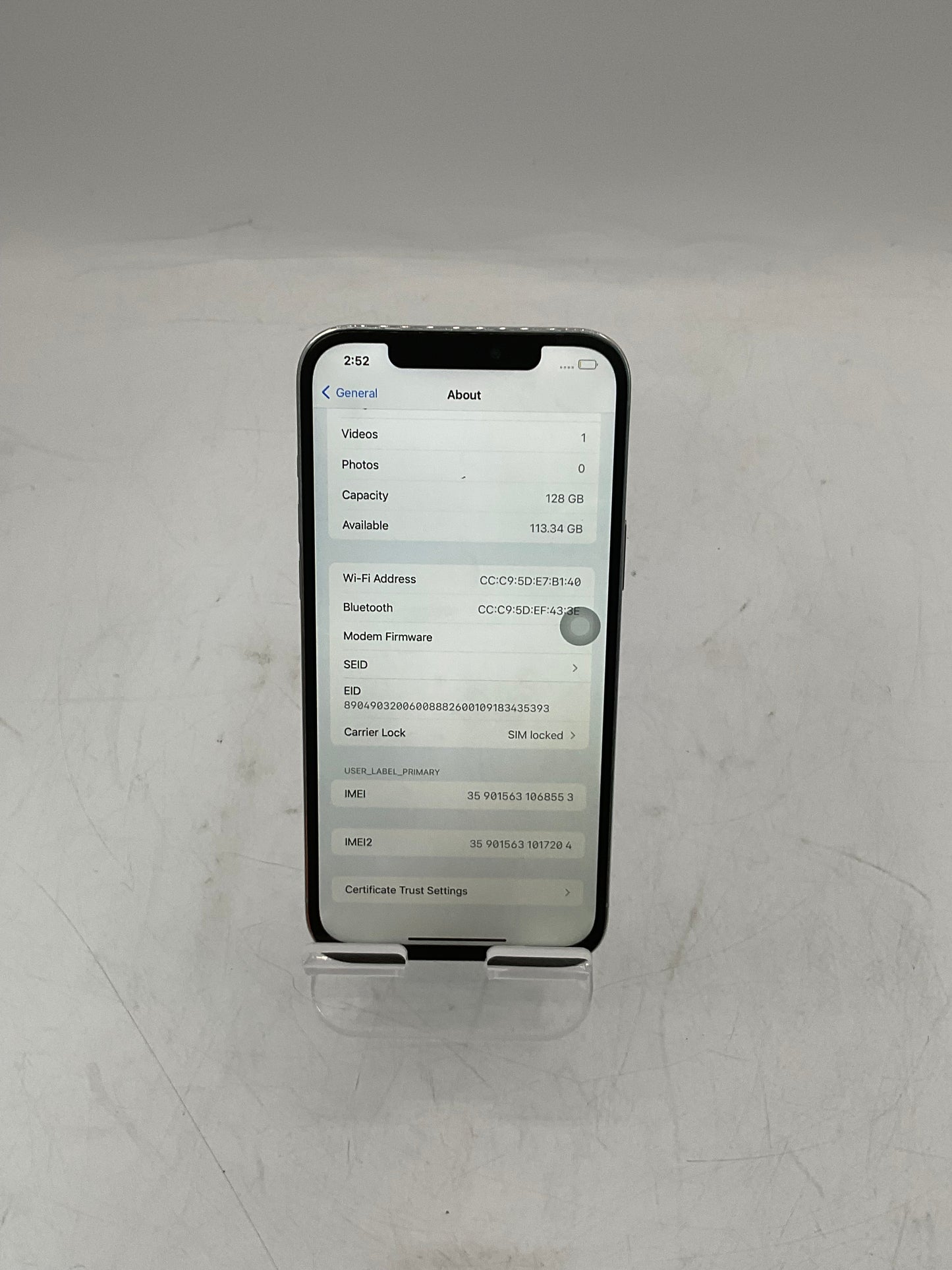 T-Mobile Apple iPhone 12 Pro Max MG8Y3LL/A A2342 128GB White READ