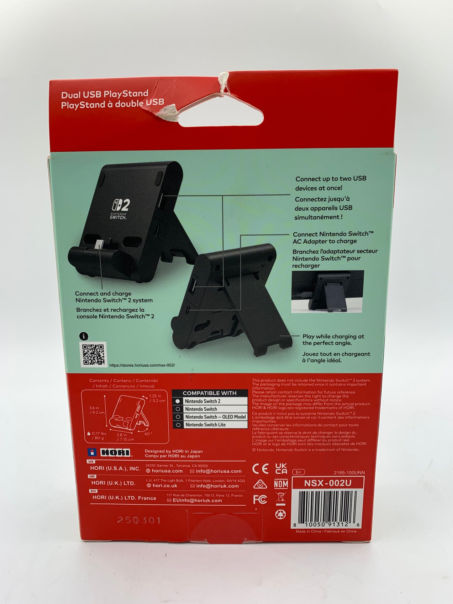 Nintendo Switch 2 Dual USB Playstand Black New In Box